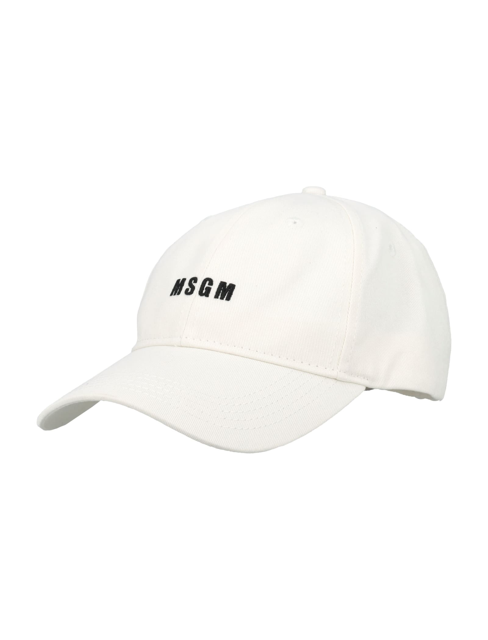 Shop Msgm Logo Cap In Cream