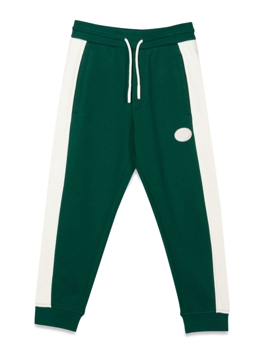 Emporio Armani Color-block Track Pants In Green