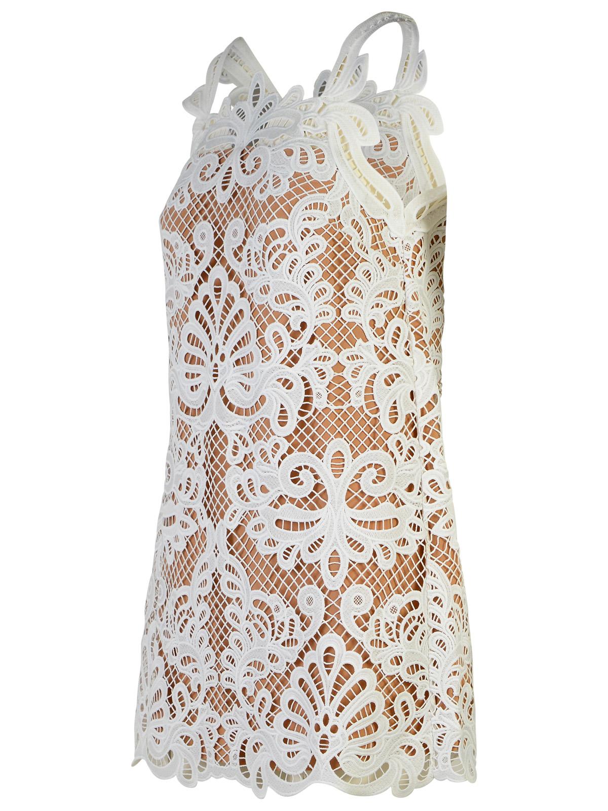 Shop Self-portrait Guipure White Polyester Dress
