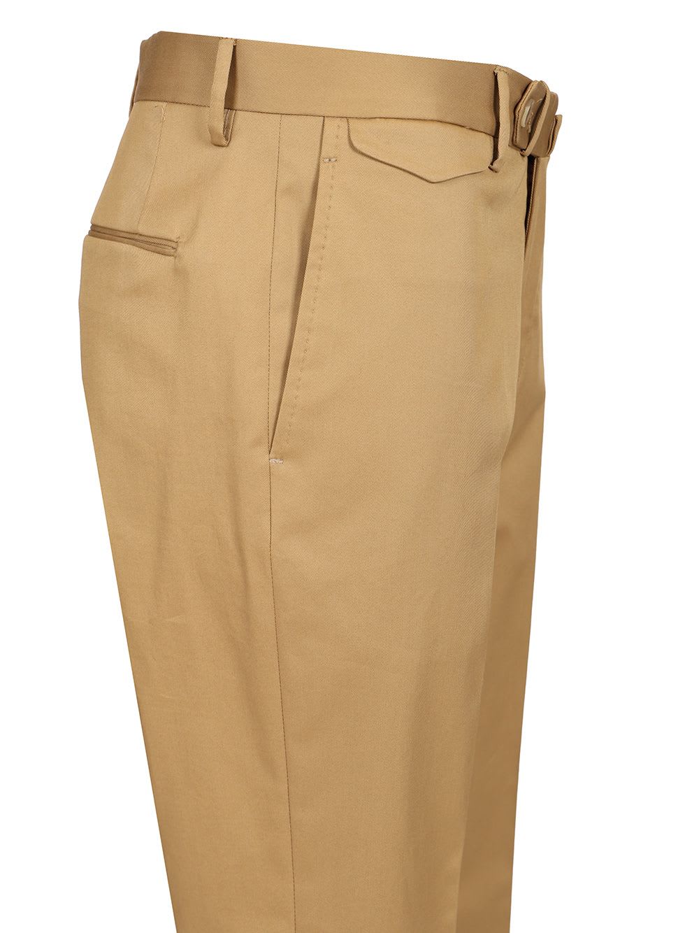 Tagliatore White Flannel Trousers In Beige