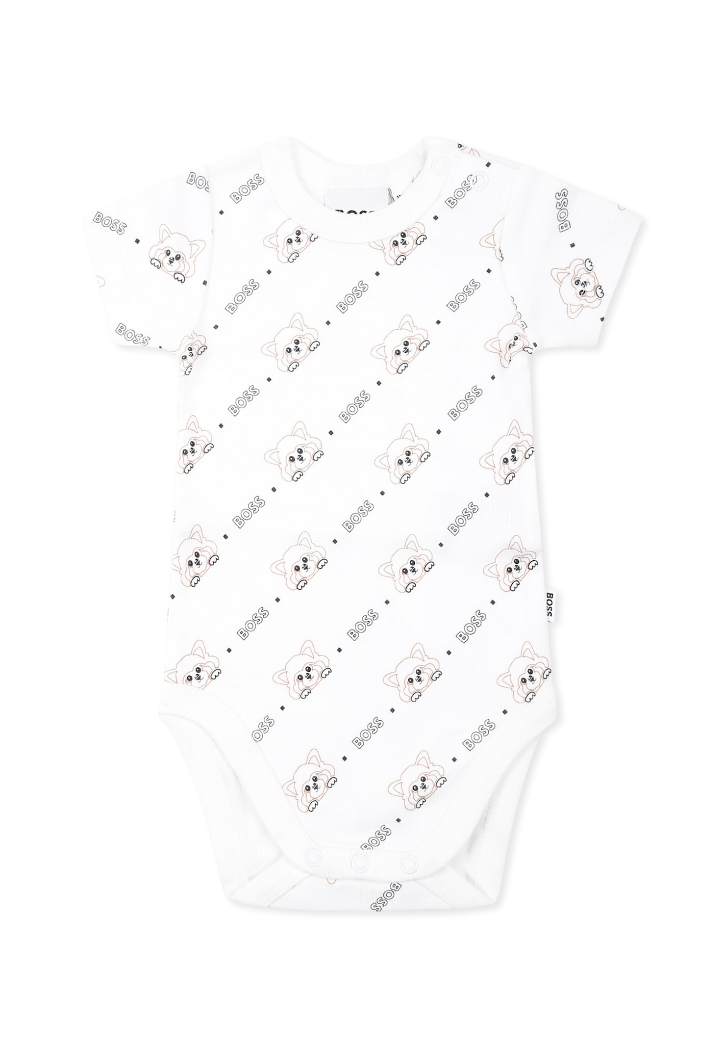 Hugo Boss White Bodysuit Set For Baby Boy With Logo In White