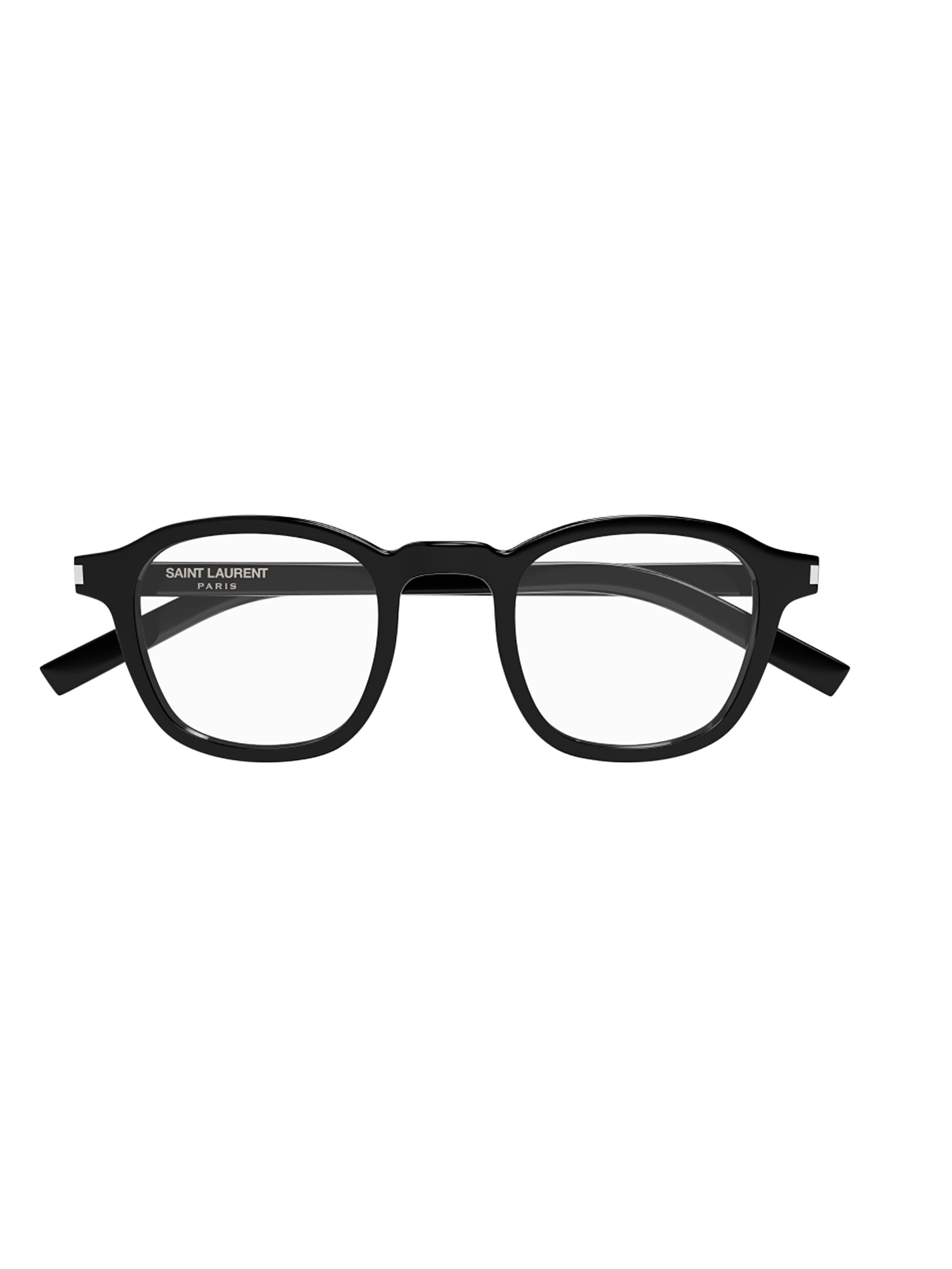 Shop Saint Laurent Sl 549 Slim Opt Eyewear In Black Black Transpare