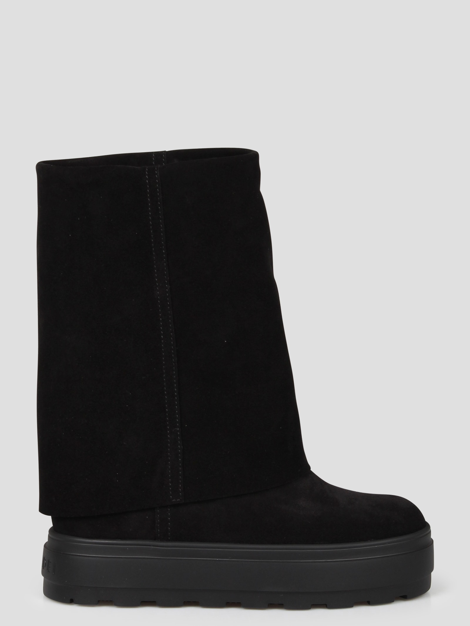 Shop Casadei New Double Face Suede Boots In Black