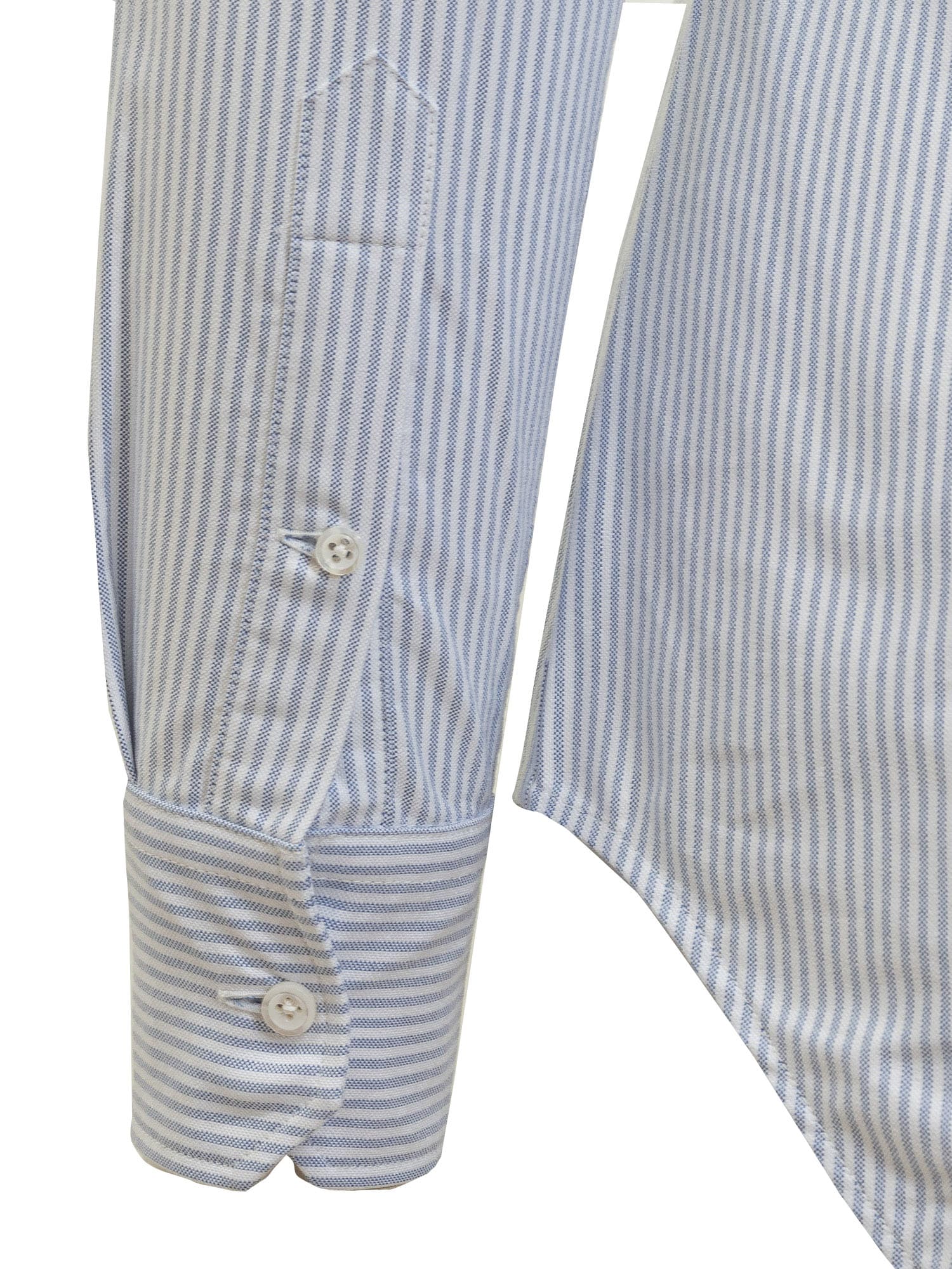 Shop Thom Browne Stripe Oxford Armband Round Collar Shirt In Light Blue