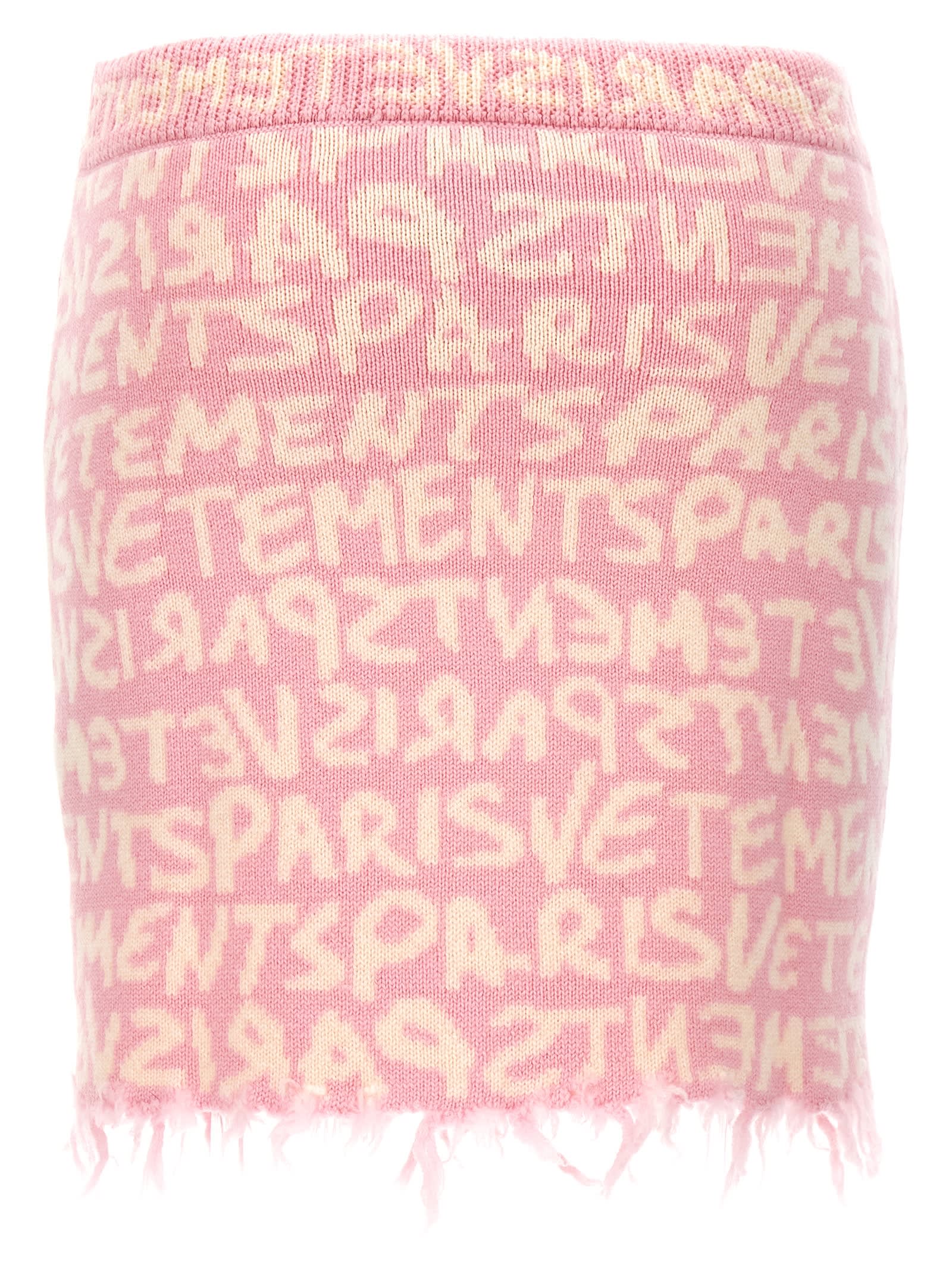 Shop Vetements Graffiti Monogram Skirt In Pink