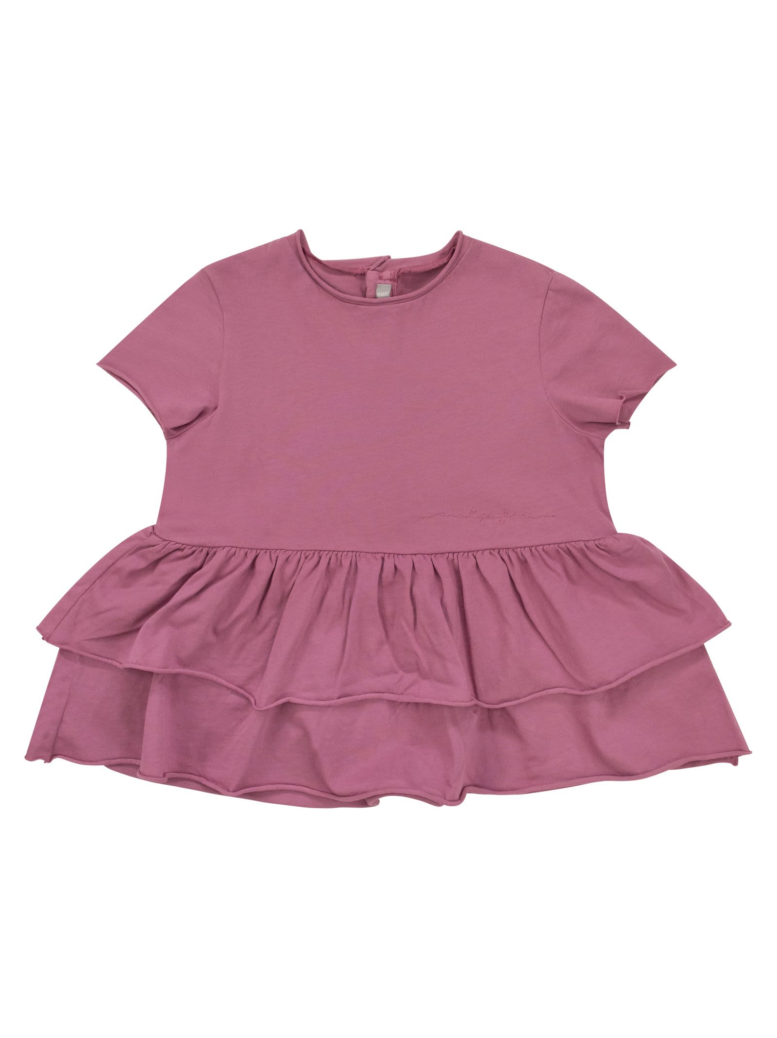 IL GUFO SHORT-SLEEVED T-SHIRT WITH RUFFLES