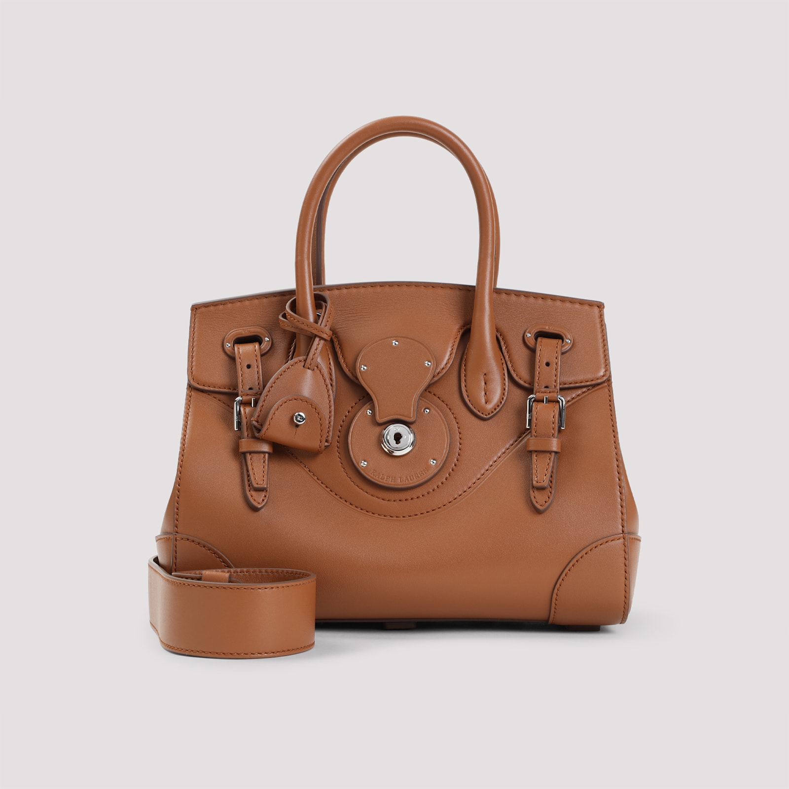 Ralph Lauren Collection Ricky 27 Calf Leather Handbag In Brown