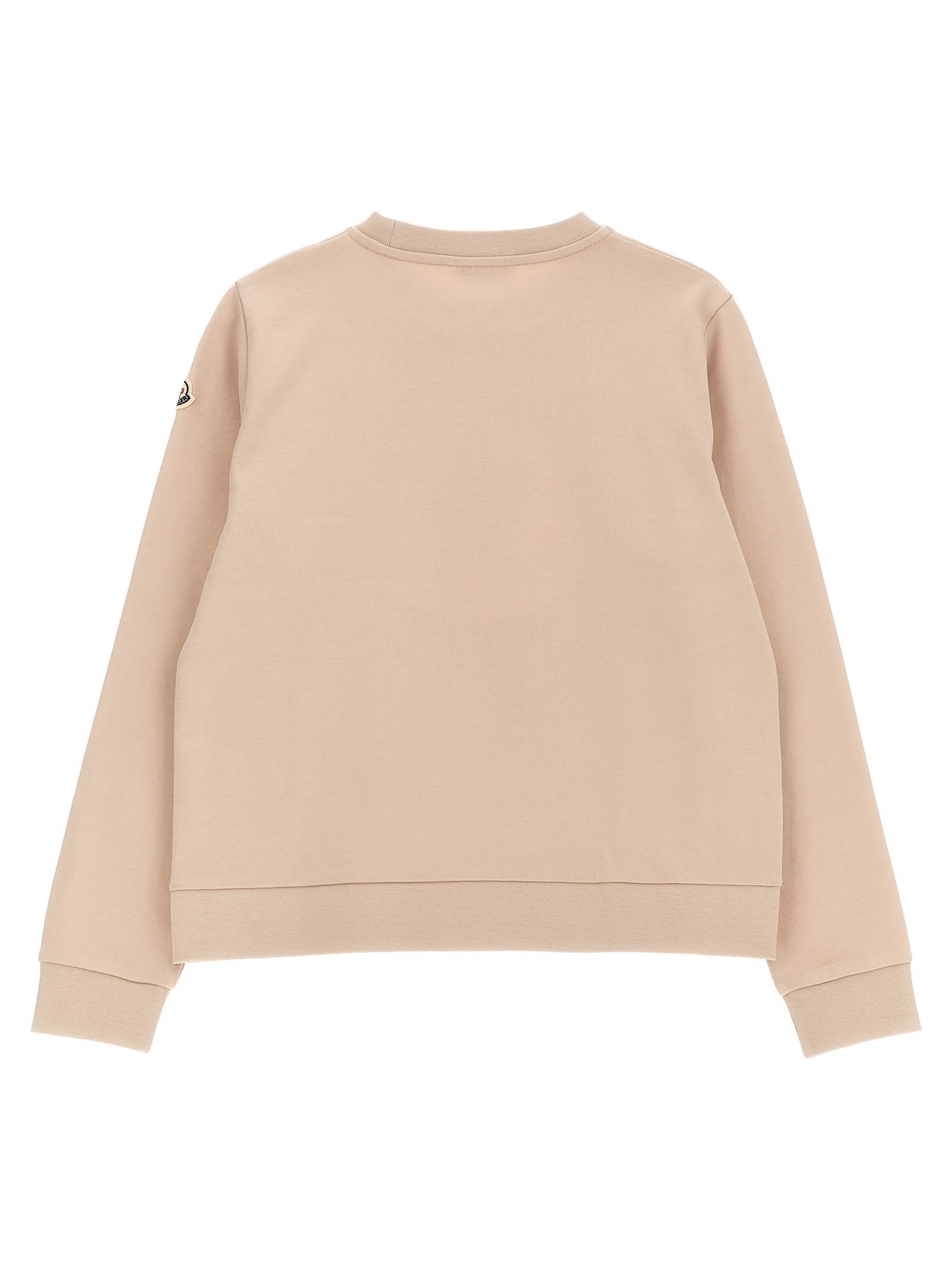 Moncler Rhinestone Logo Sweatshirt In Pink
