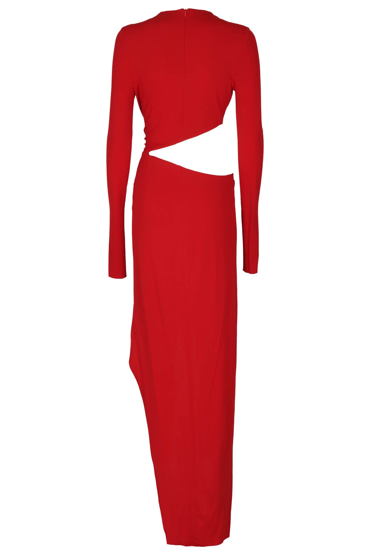 Shop Alexandre Vauthier Cut Out Long Dress In Daring Red