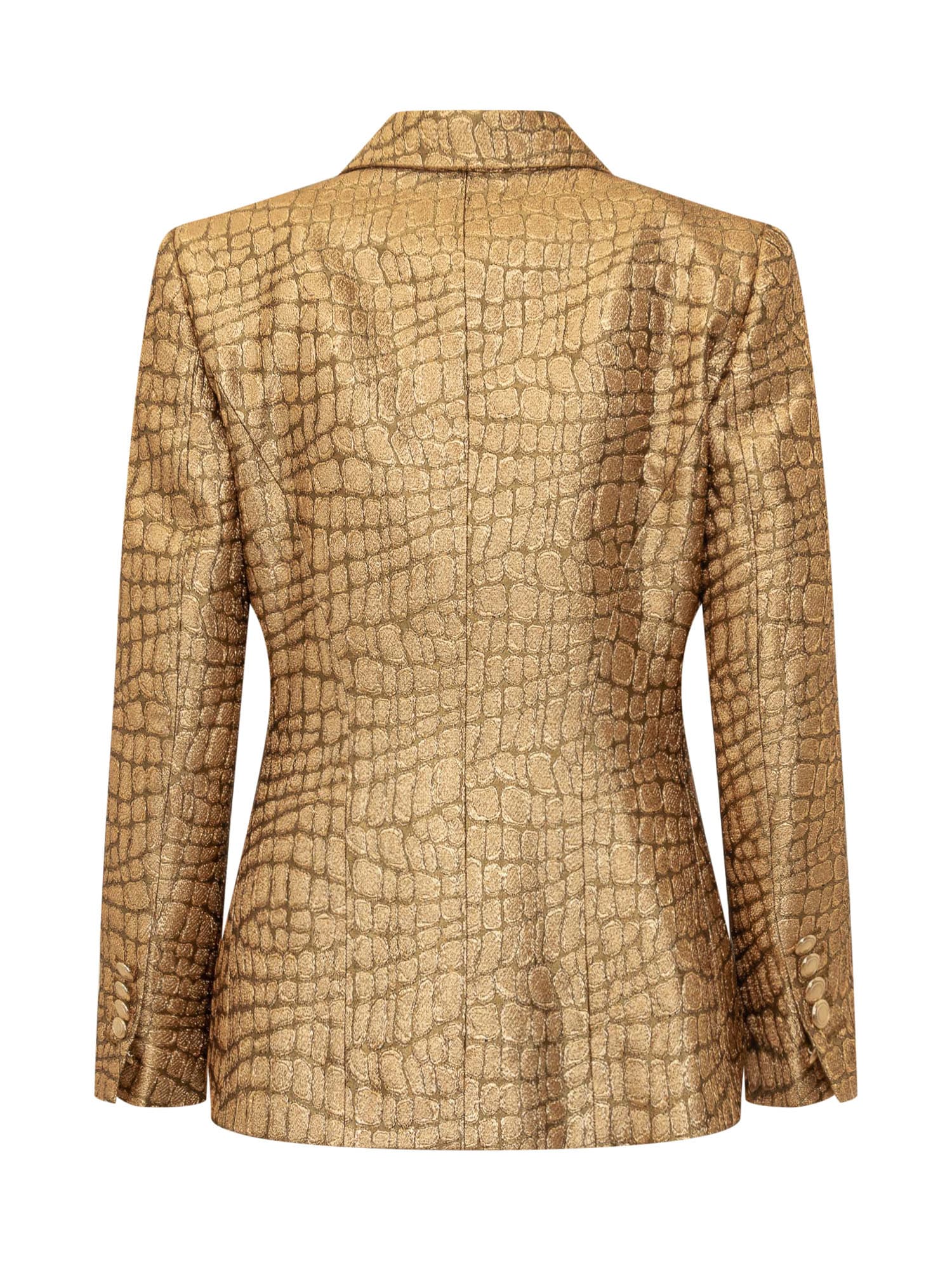 Shop Tom Ford Croco Jacquard Walls Blazer In Gold