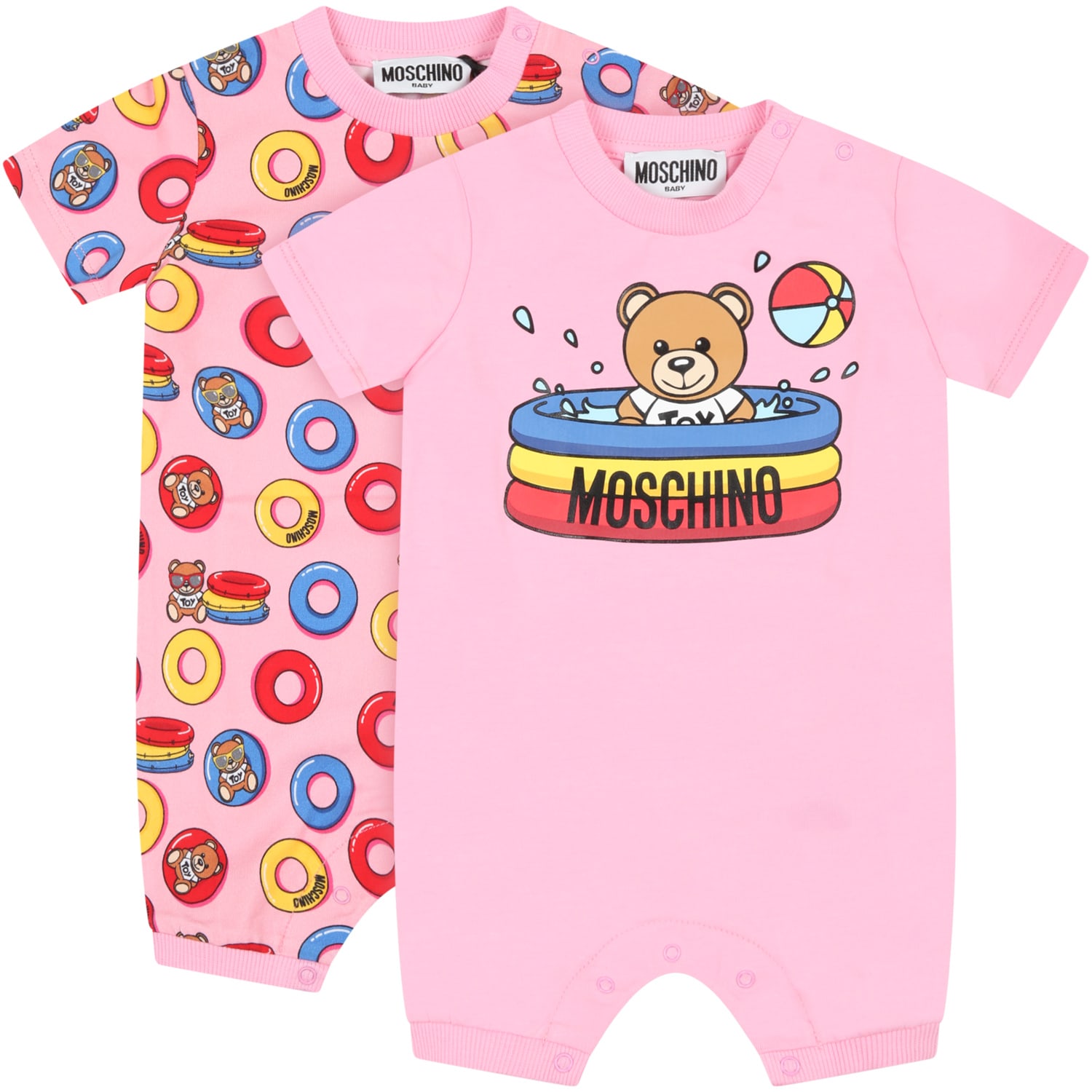 Moschino Pink Set For Baby Girl With Teddy Bears
