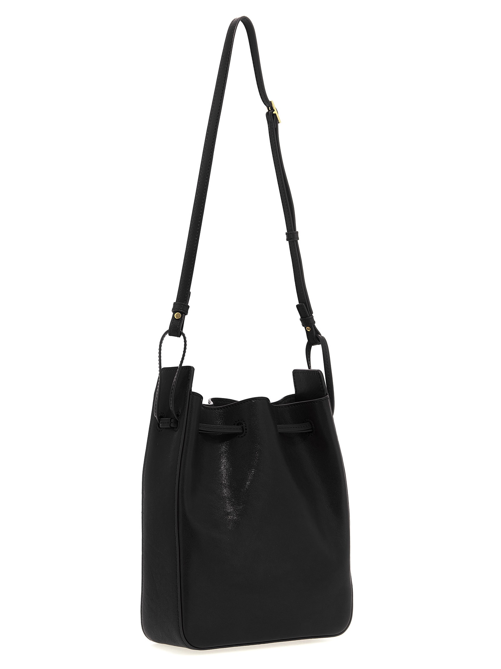 Saint Laurent Leather Bucket Bag Crossbody Bags Black