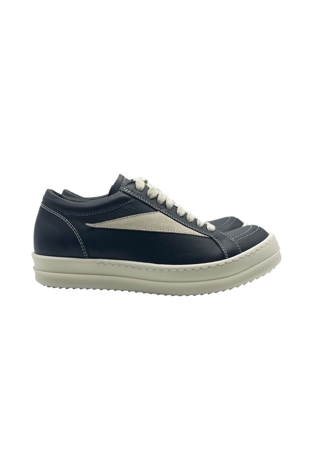 Shop Rick Owens Vintage Sneackers In Black/ Milk