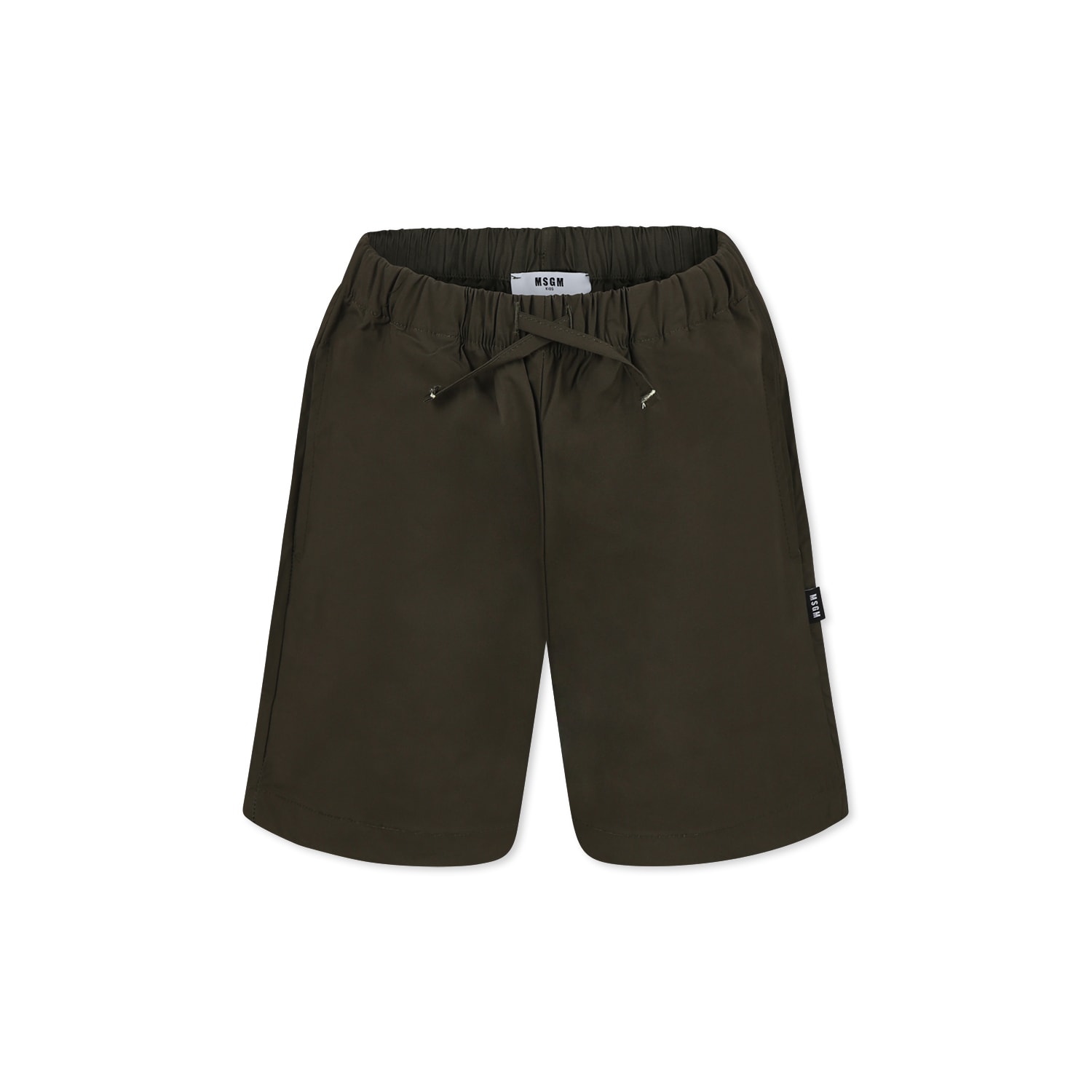 Shop Msgm Green Shorts For Boy With Logo