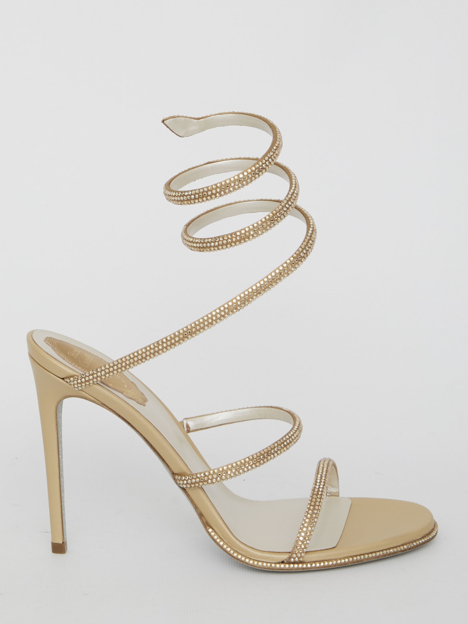 Shop René Caovilla Cleo 105 Sandals In Champagne