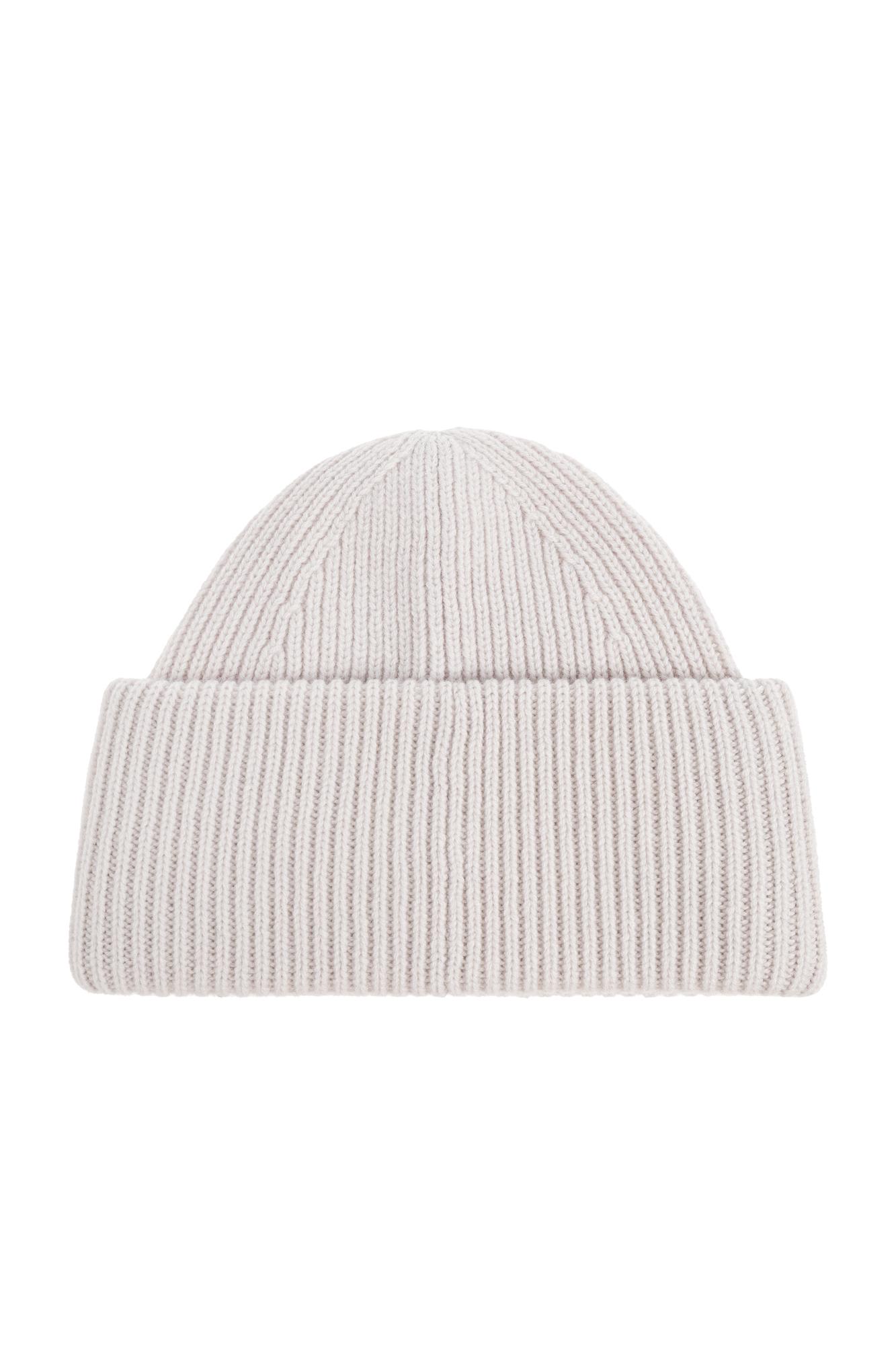 Acne Studios Wool Hat With Logo In Neutral