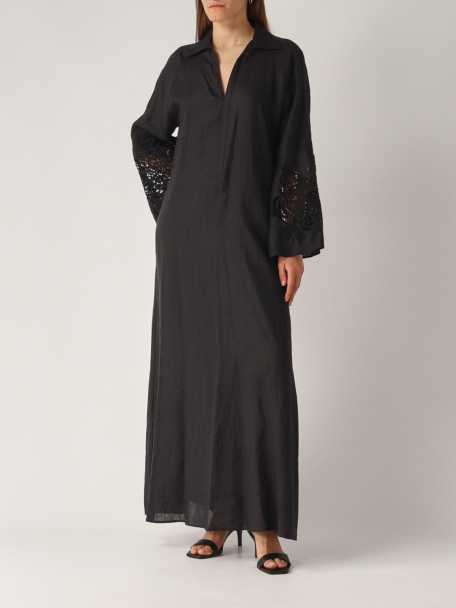 Max Mara Womens Ultramarine Monia Drawstring-waist Wool Midi Dress In Nero