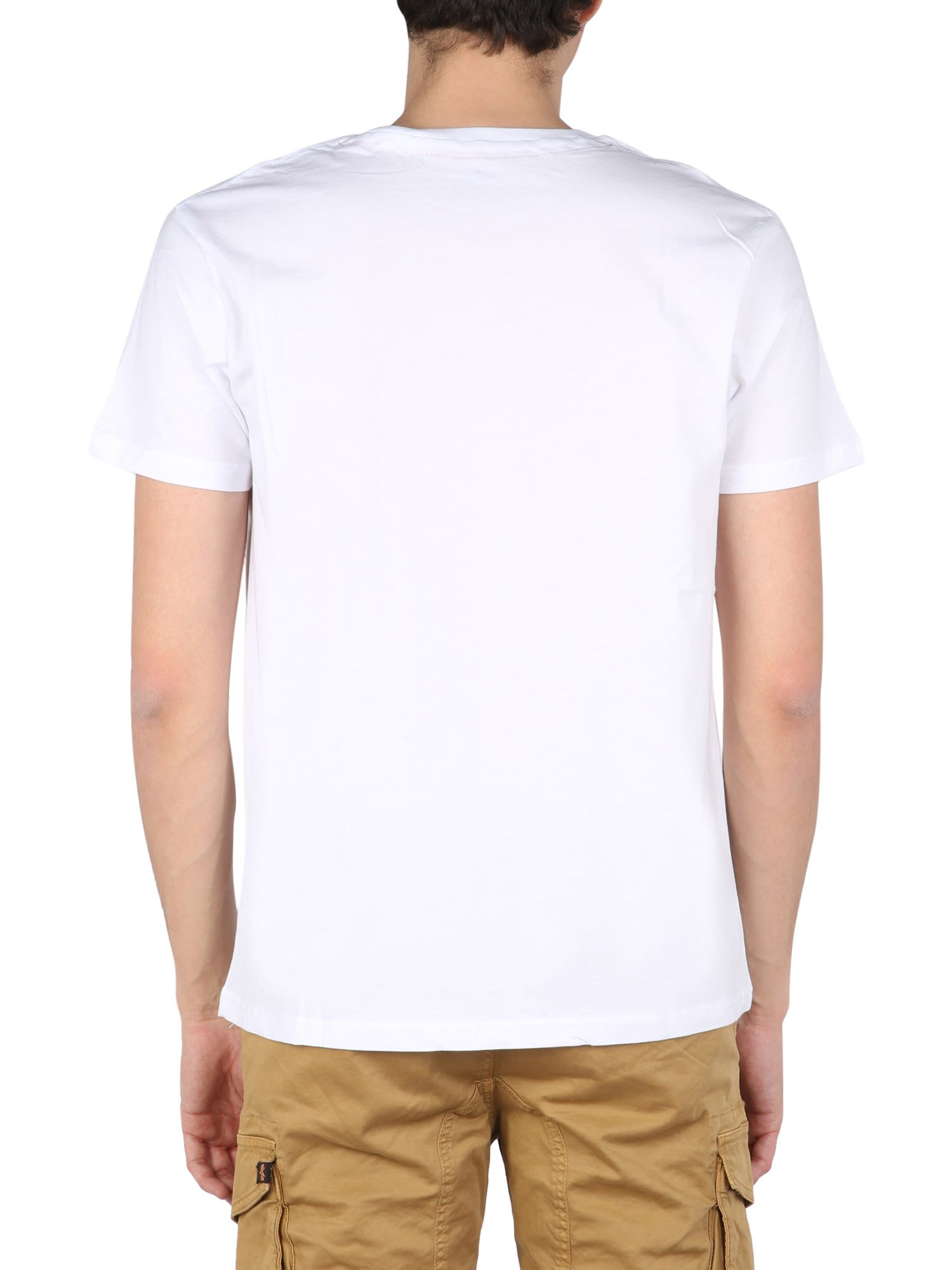Alpha Industries Logo Print T-shirt In Bianco | ModeSens