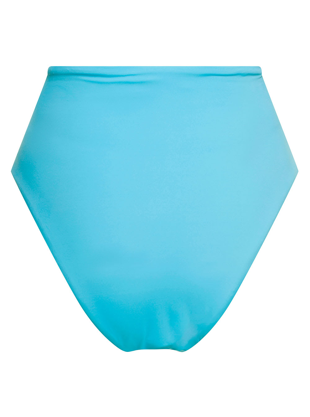 Shop Self-portrait High Waisted Bikini Bottoms With Ruched Detailing In Turquoise Polyamide Woman In Blu