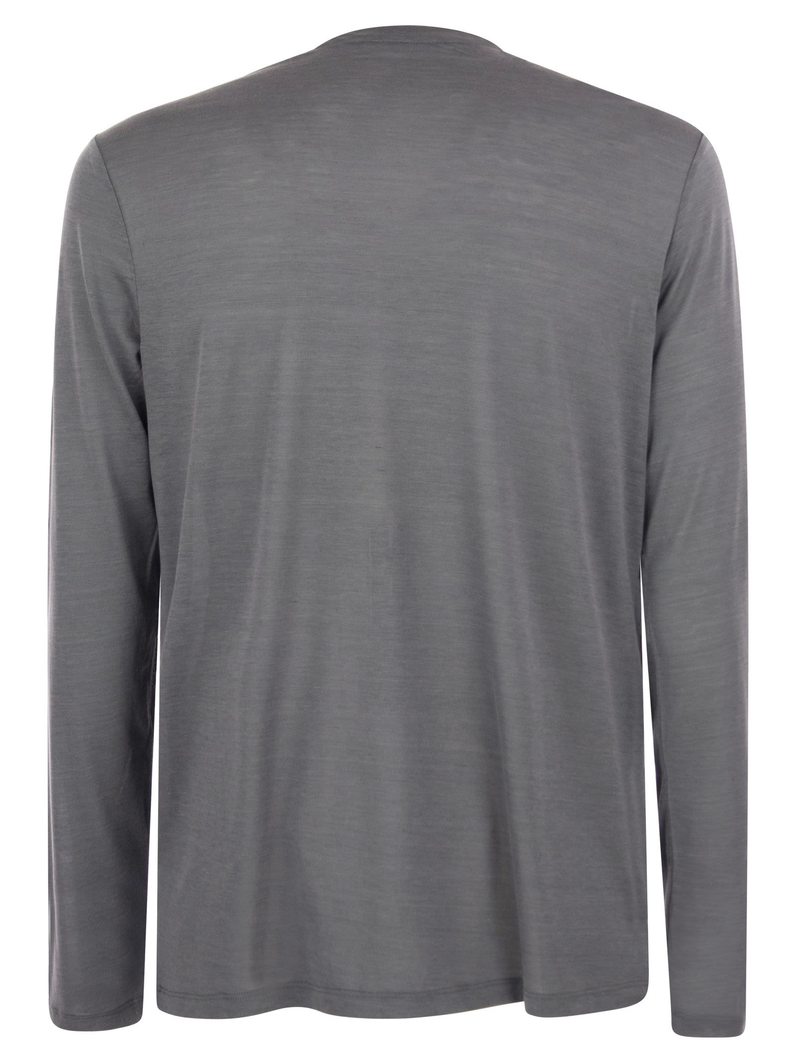Shop Majestic Crew-neck T-shirt In Silk And Cotton In Grey