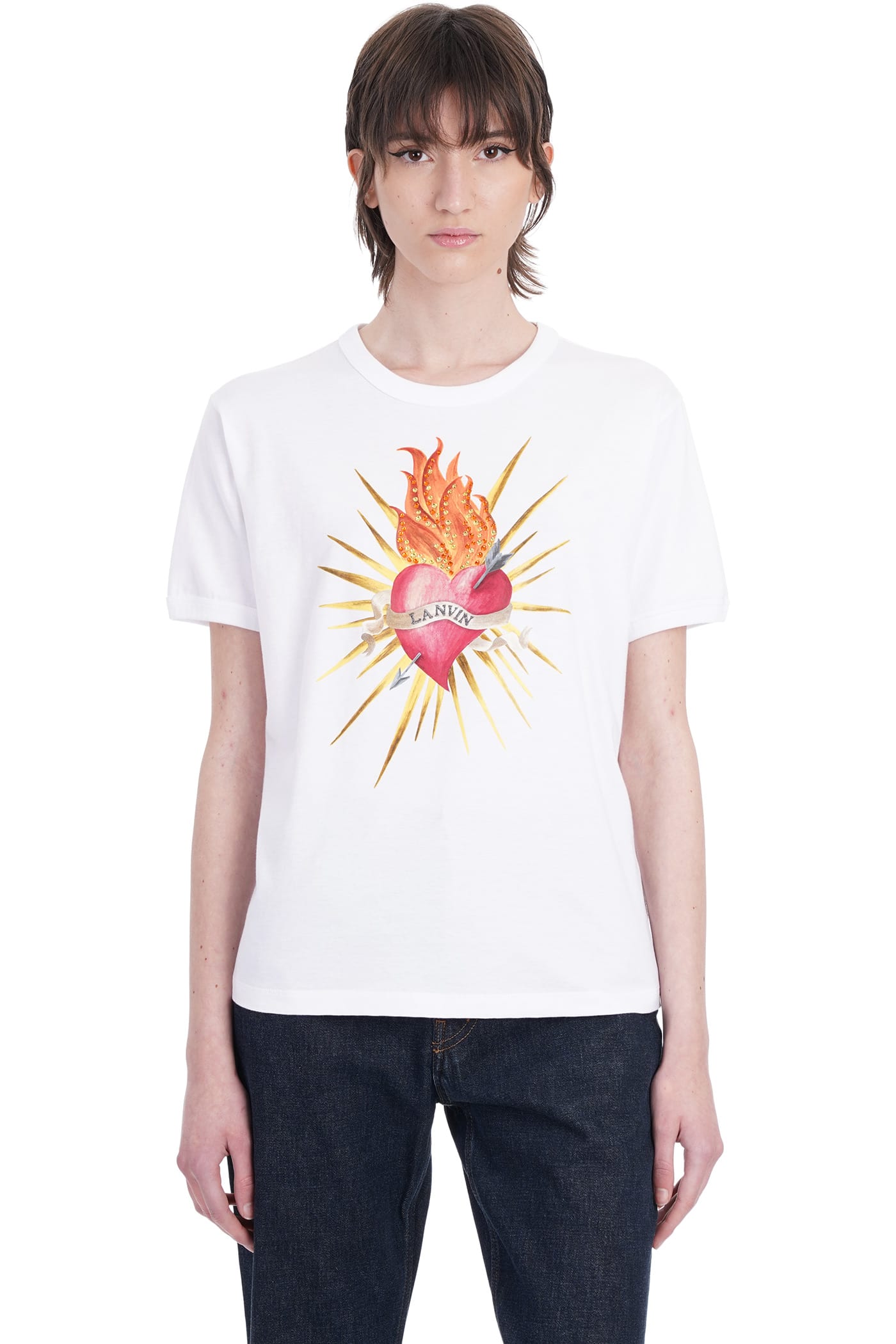 Lanvin T-shirt In White Jersey