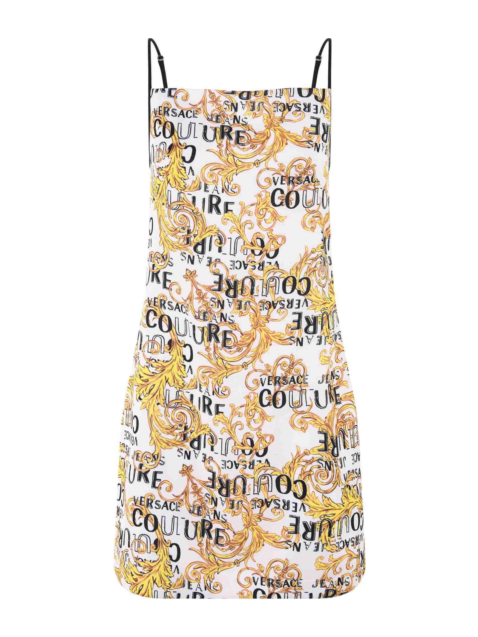Versace Jeans Couture Dress  Woman Color White In Bianco/oro