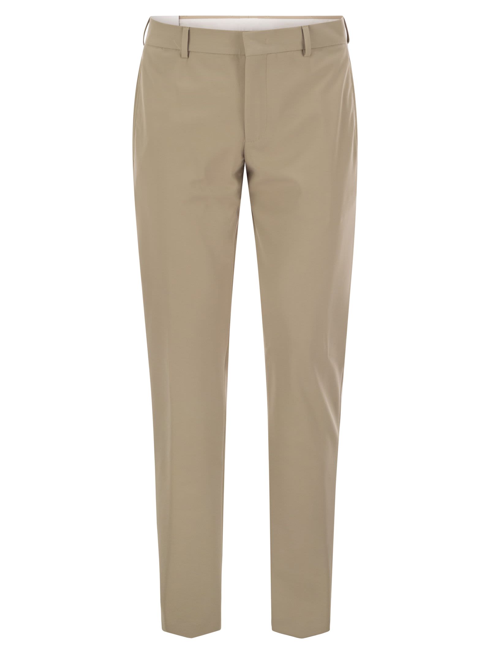 Pt Torino Epsilon Trousers In Technical Fabric In Light Beige