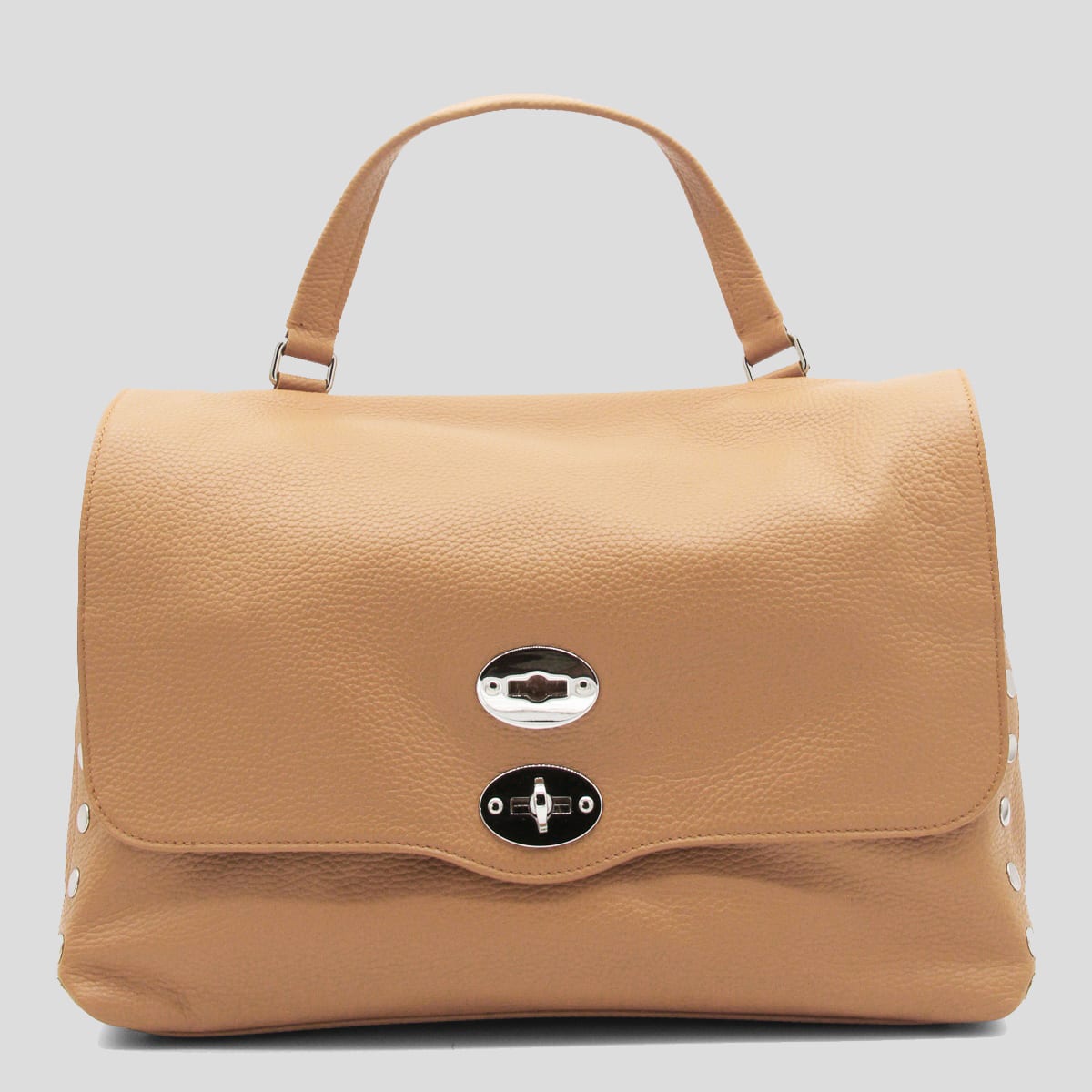 Zanellato Beige Leather Postina Baby Top Handle Bag In Neutral