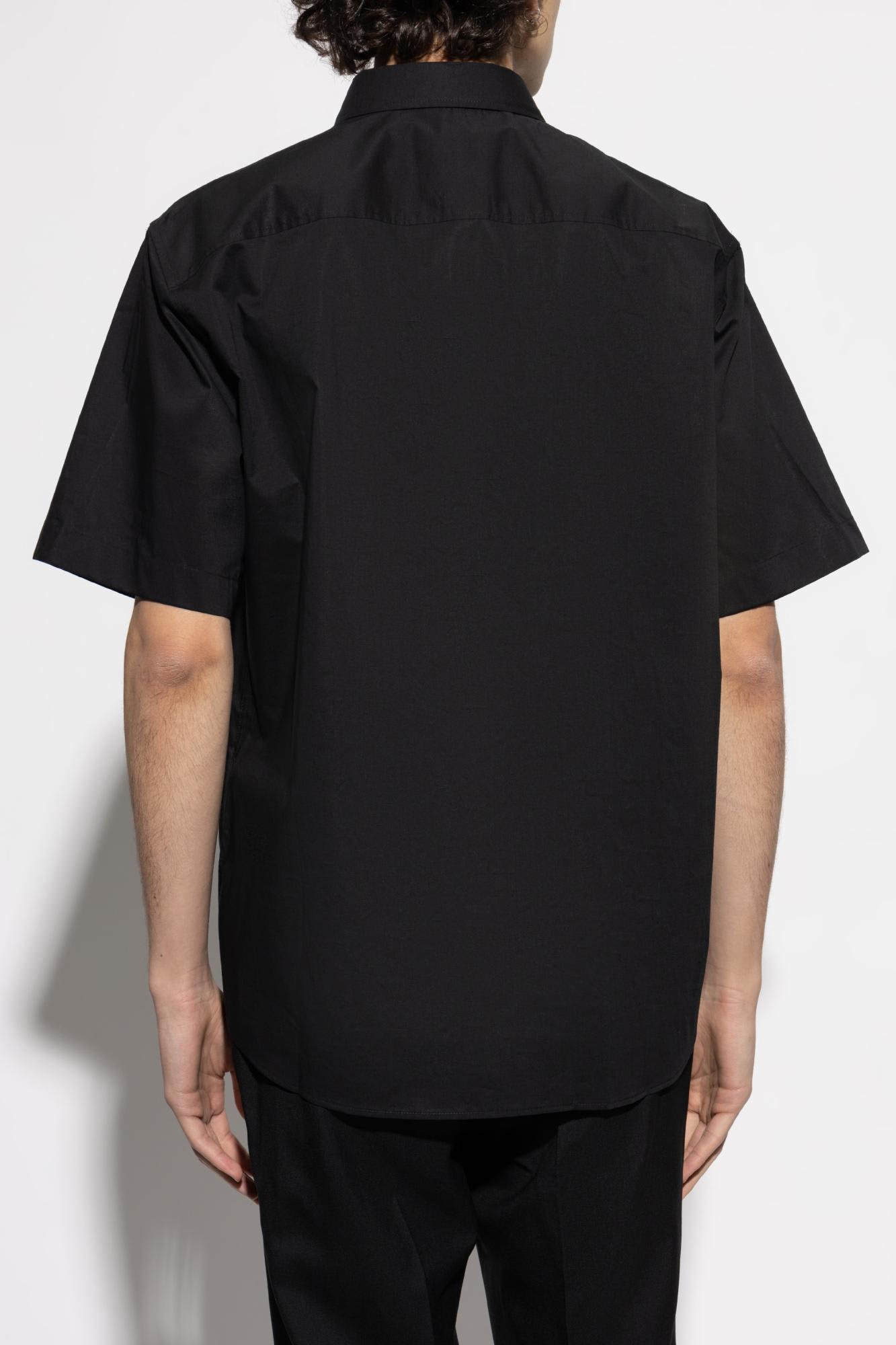 Shop Versace Jeans Couture Shirt With Logo In Black Gold