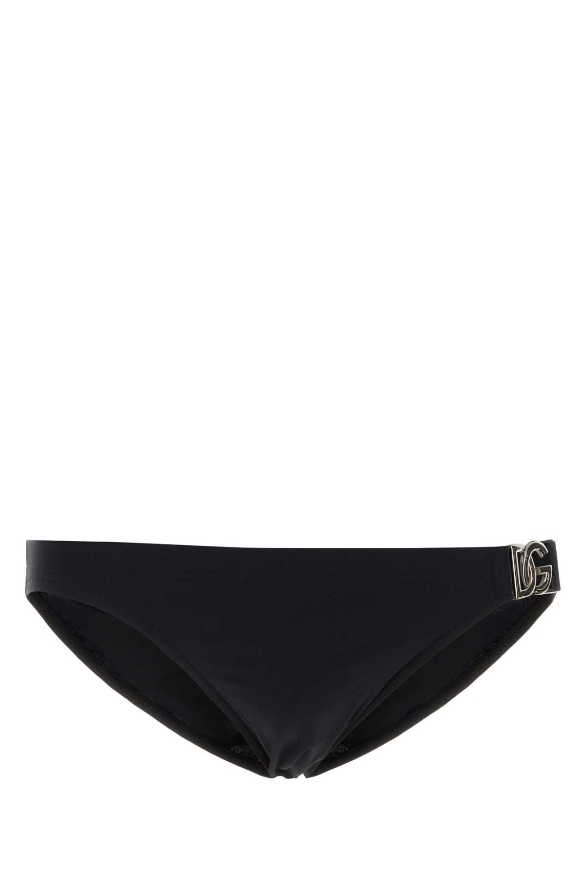 Shop Dolce & Gabbana Black Stretch Nylon Swimming Brief In N0000