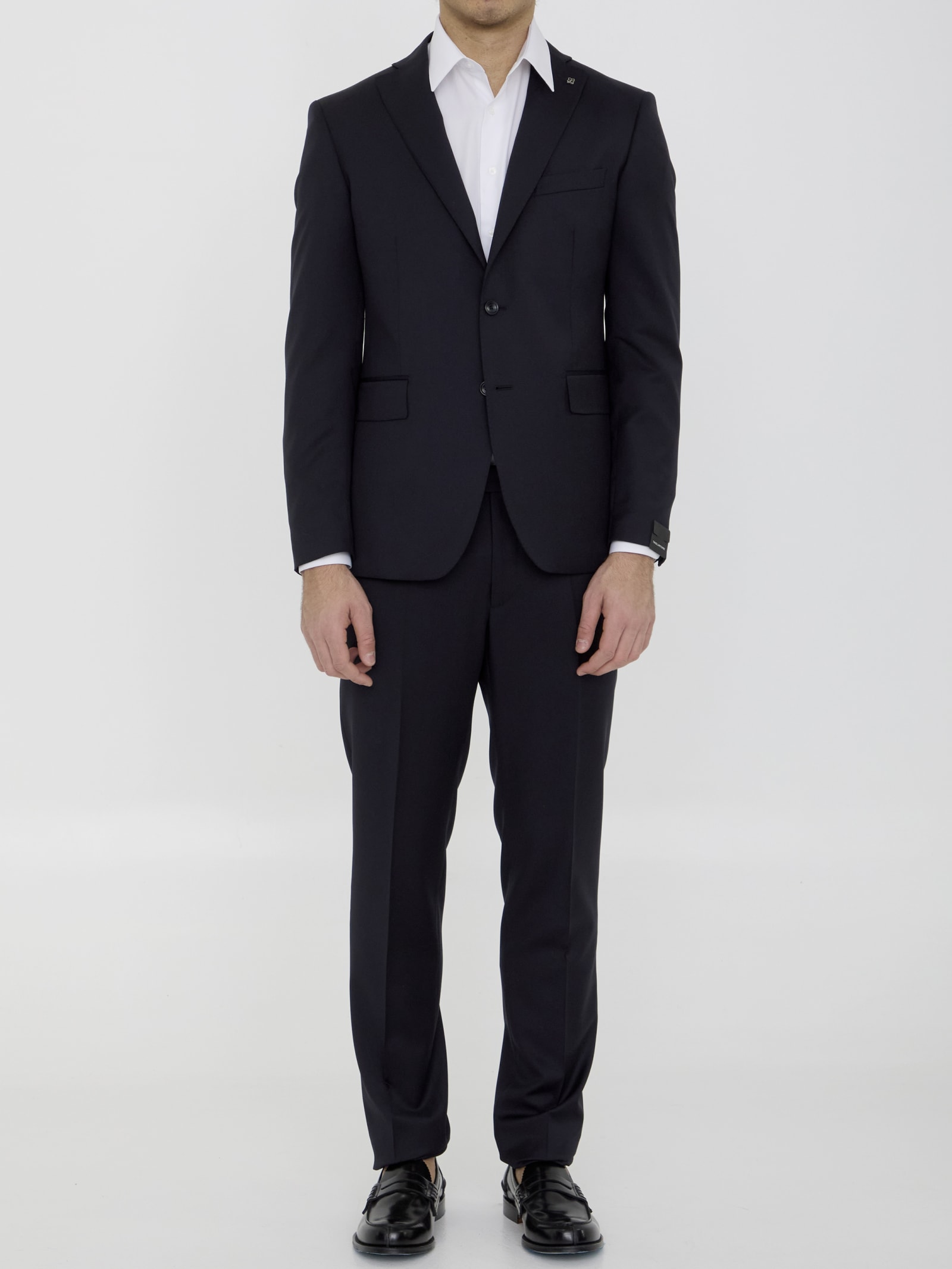 Shop Tagliatore Two-piece Suit In Virgin Wool In Blue