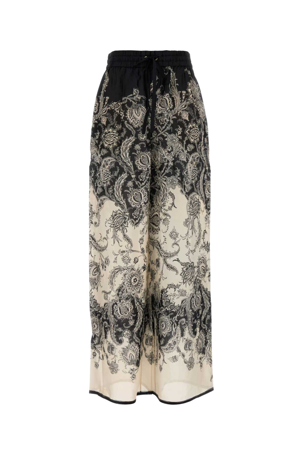 Zimmermann Pantalone Rhiannon In Seta Stampata Donna In Black