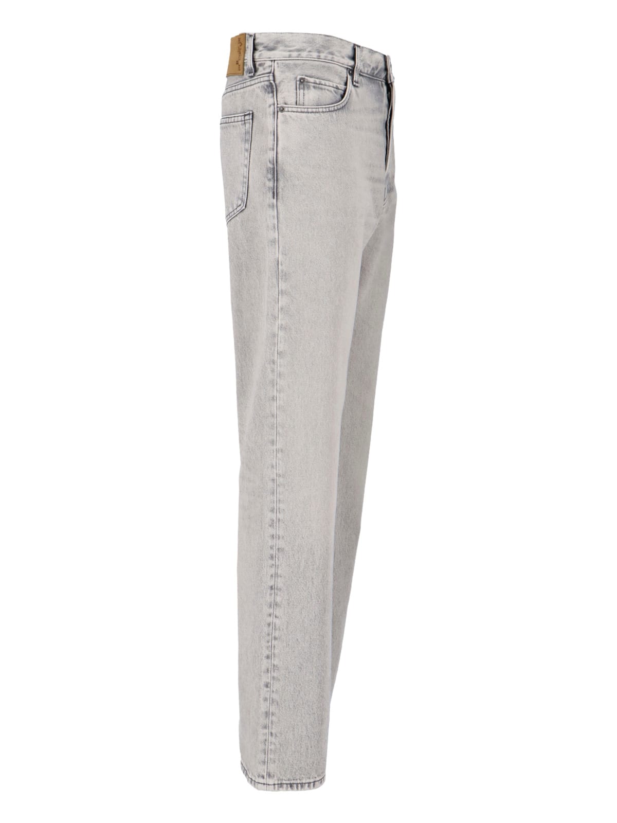 Haikure Straight Leg Five-pocket Trousers Rivet Accents In Gray