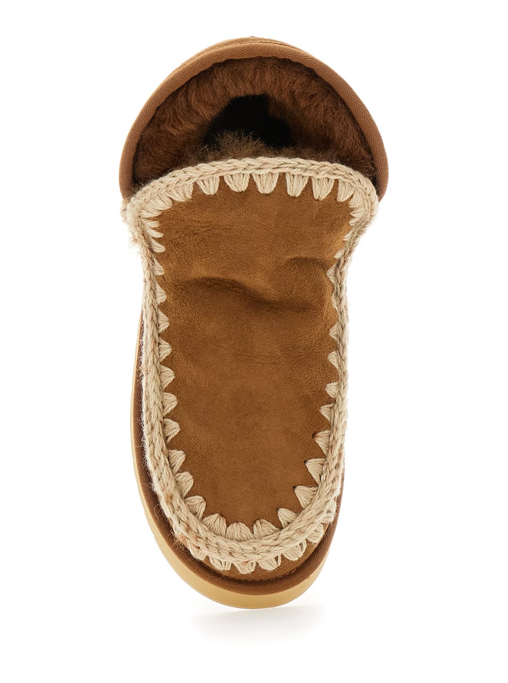 Shop Mou Mini Eskimo Beige Ankle Boots With Logo Patch On The Rear In Leather And Suede Woman