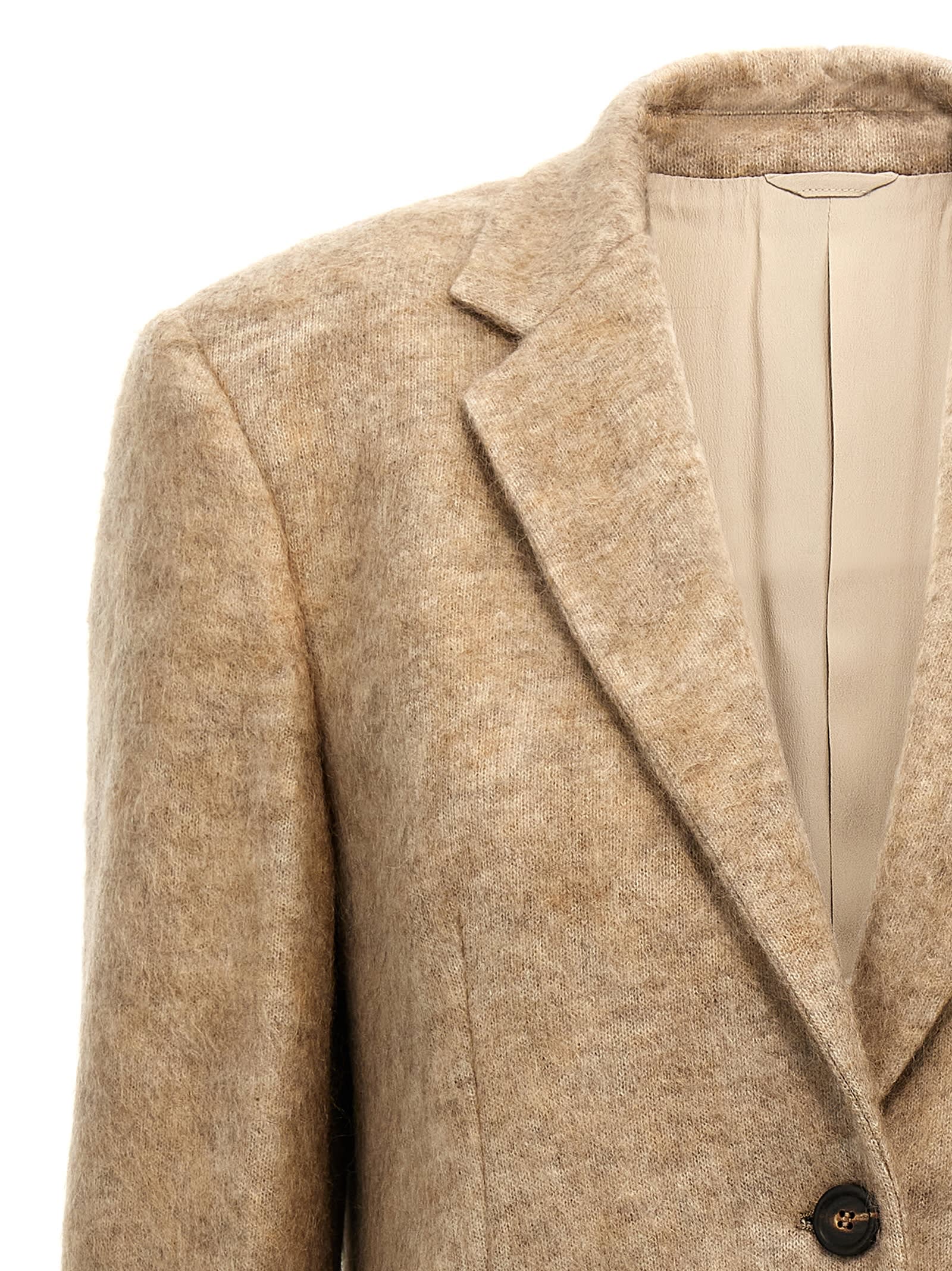 Shop Brunello Cucinelli Single-breasted Mohair Blazer