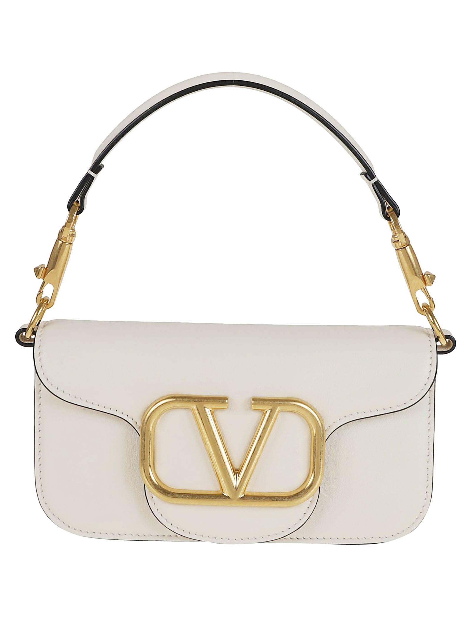 Valentino Garavani Small Shoulder Bag Loco` In Neutral