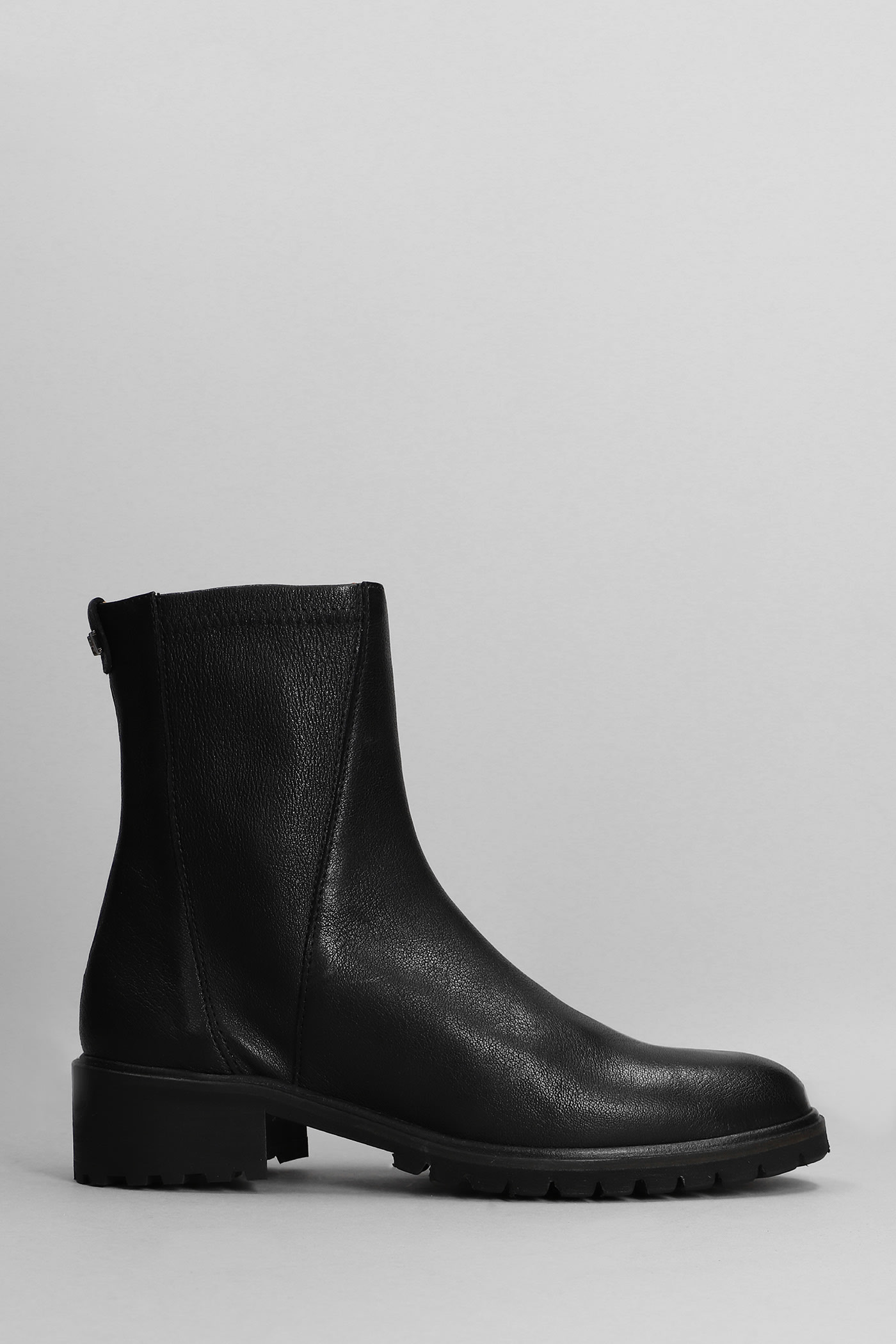 Pedro Miralles Low Heels Ankle Boots In Black Leather