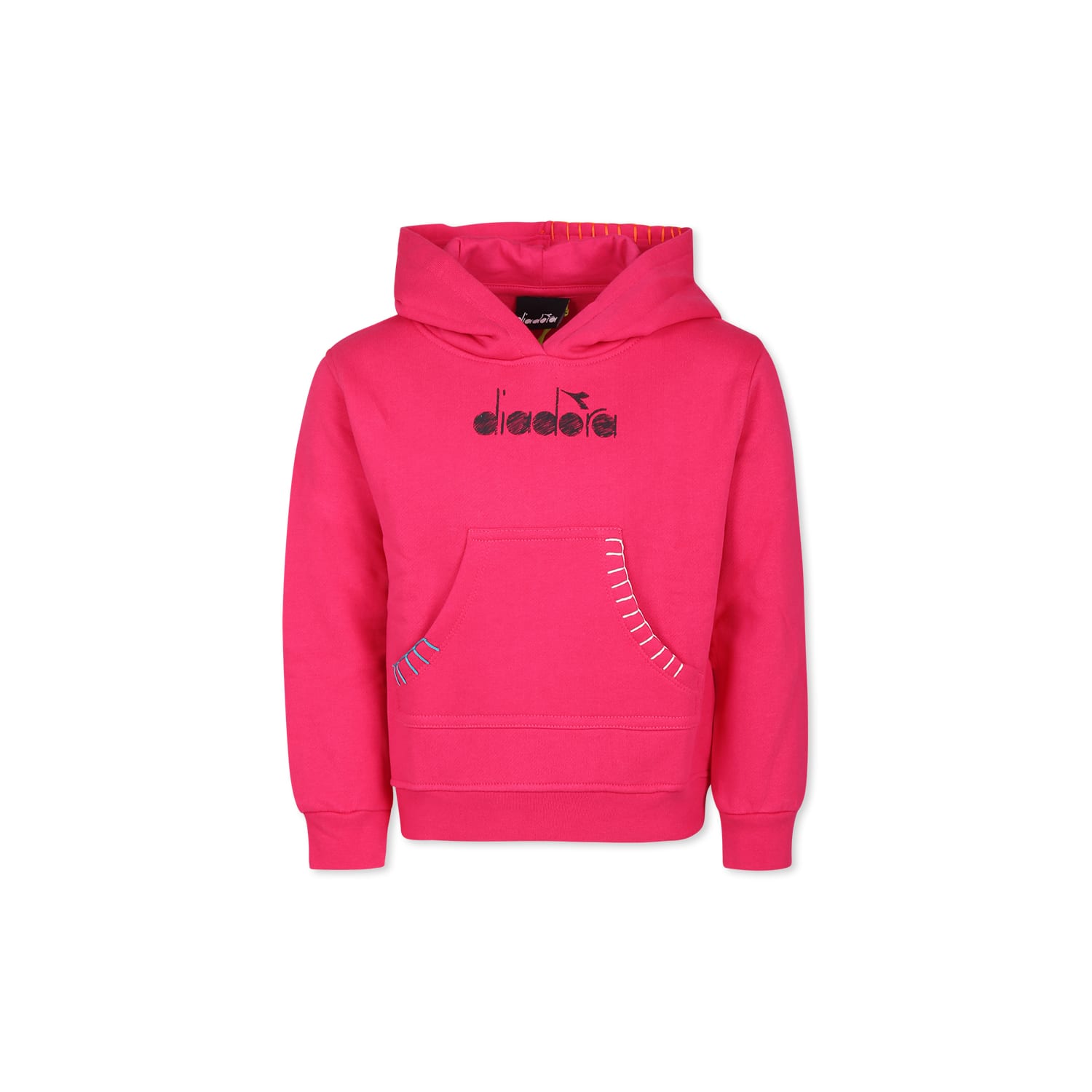 Diadora Fuchsia Sweatshirt For Girl With Logo In Fuchsia