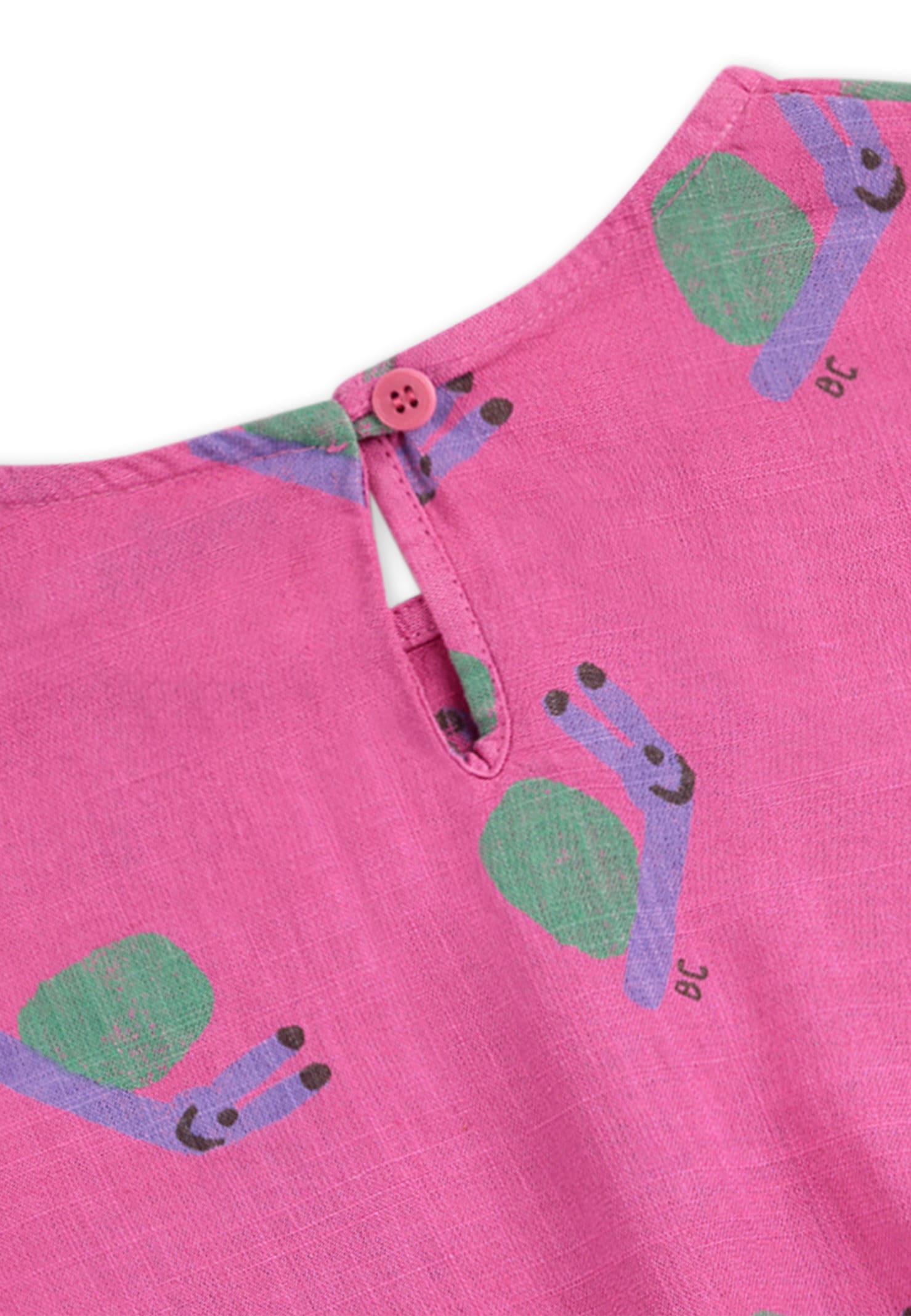 Shop Bobo Choses Fuchsia Crop T-shirt For Girl With Snail Print