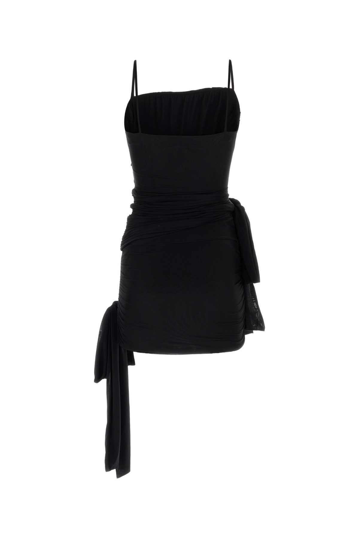 Blumarine Black Stretch Nylon Mini Dress In Nero