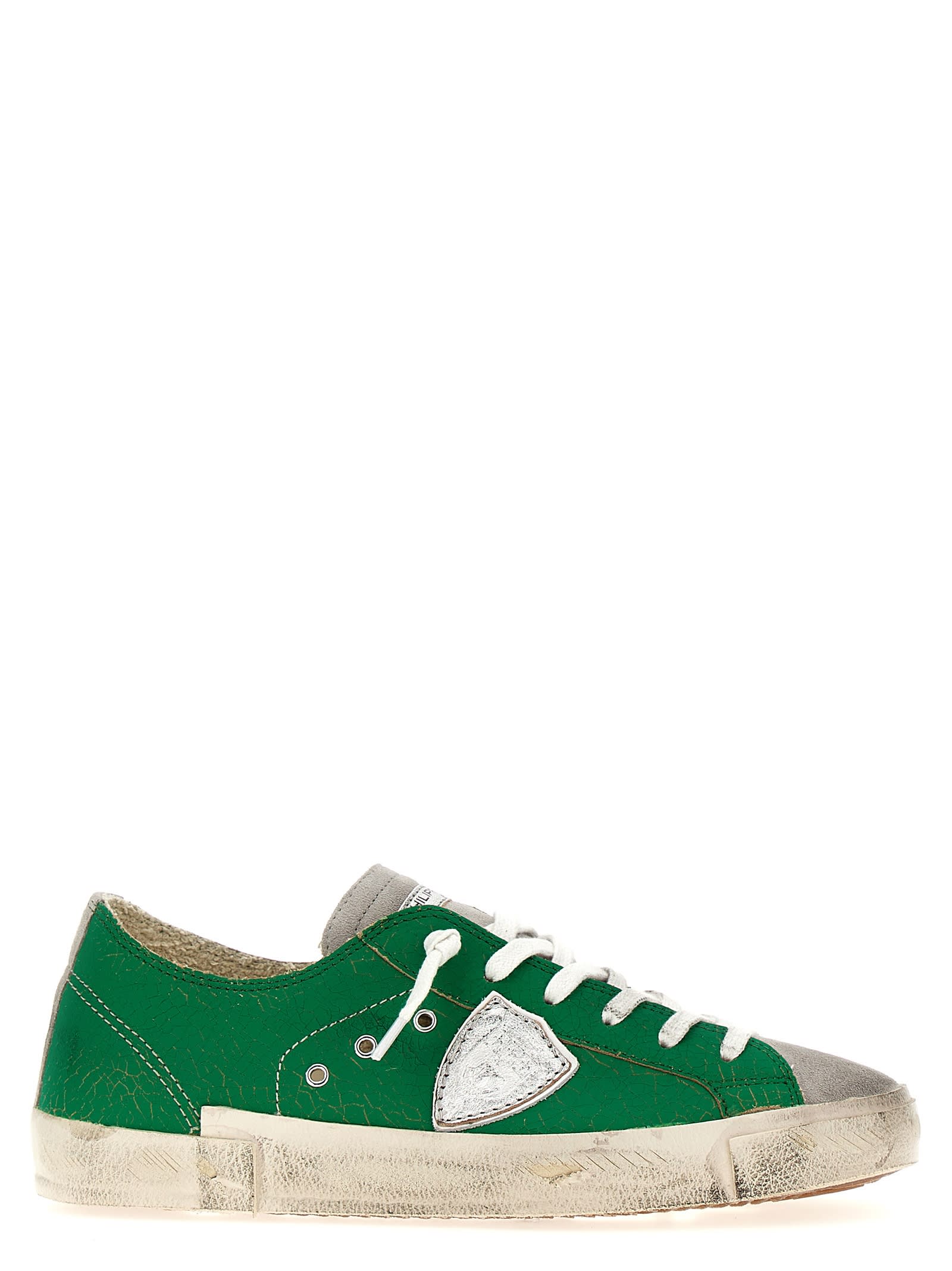 Shop Philippe Model Prsx Low Sneakers In Green