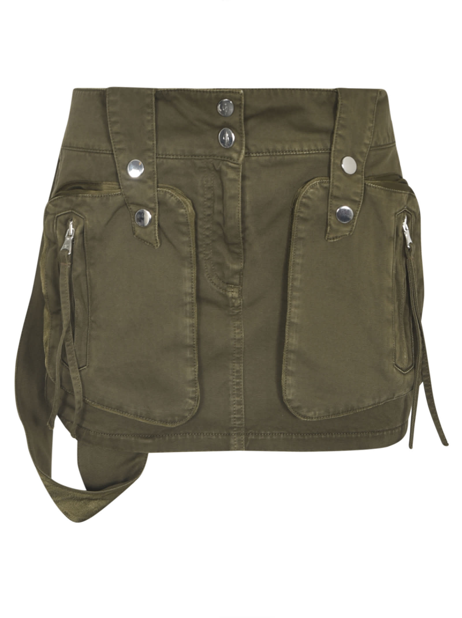 Shop Blumarine Pocket Detail Skirt In Military
