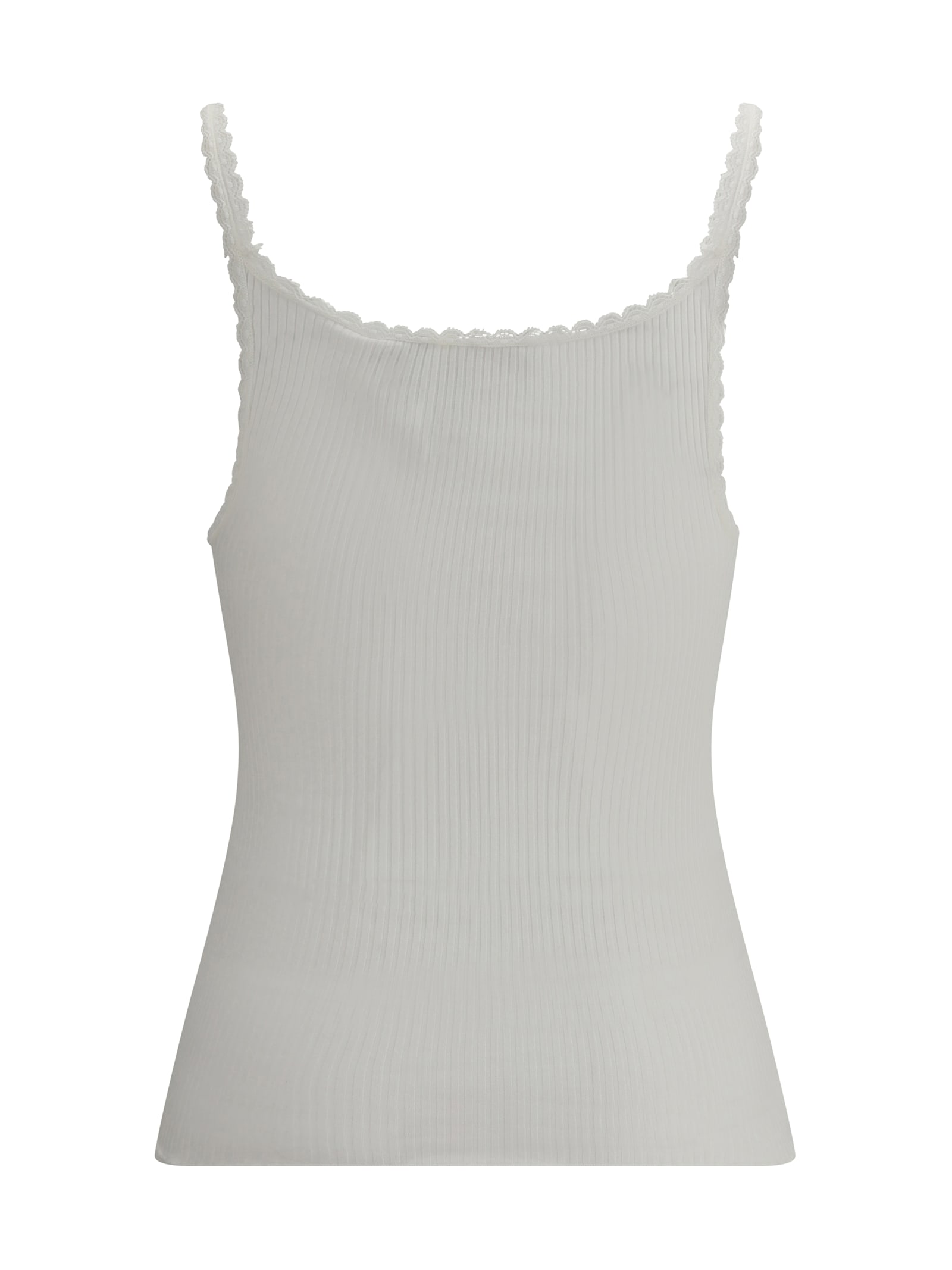 Chloé Women Cotton Tank Top In White