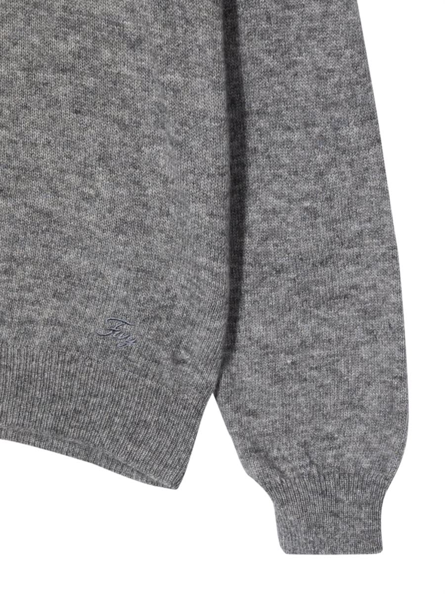 Shop Fay Crew Neck Sweater In Grey