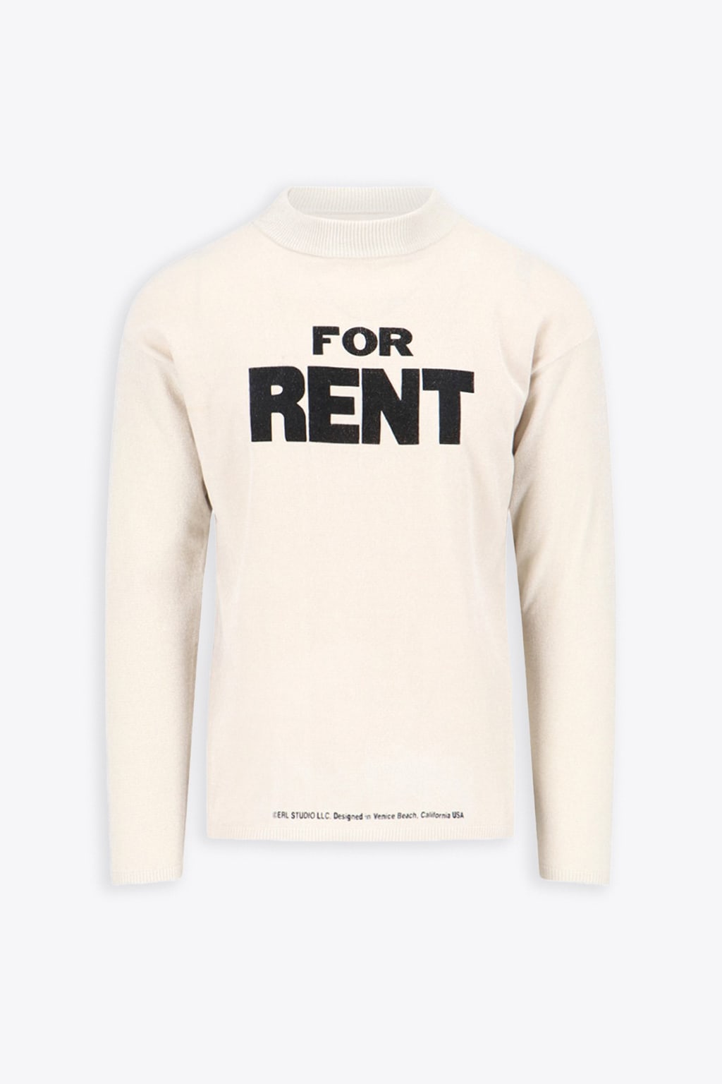 Unisex For Rent Sweater Knit Off White Knitted T-shirt With Long Sleeves - Unisex For Rent Sweater Knit