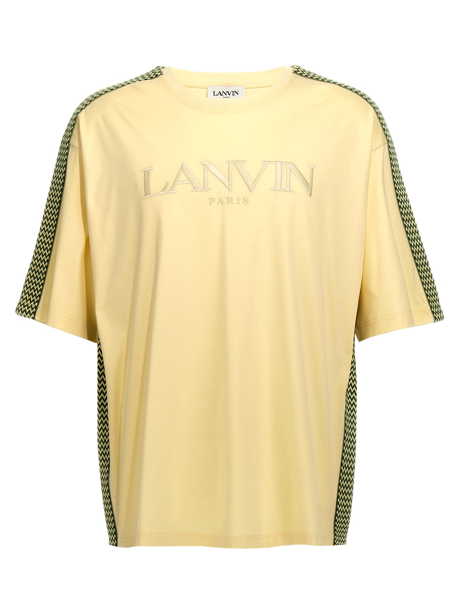 Shop Lanvin Brodé  Side Curb T-shirt In Yellow