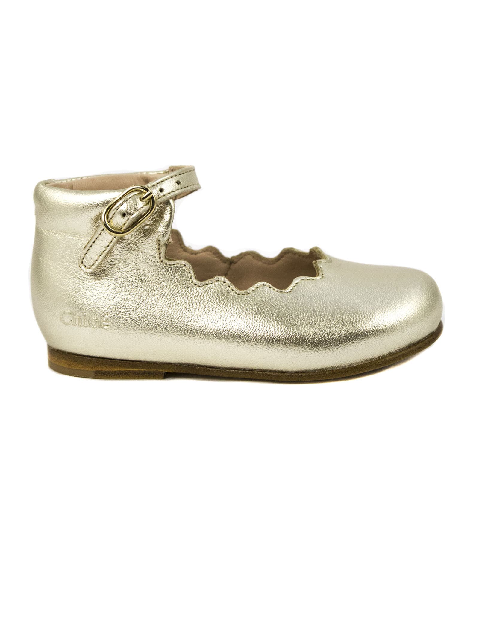 Chloé Gold Lauren Ballerina Shoes