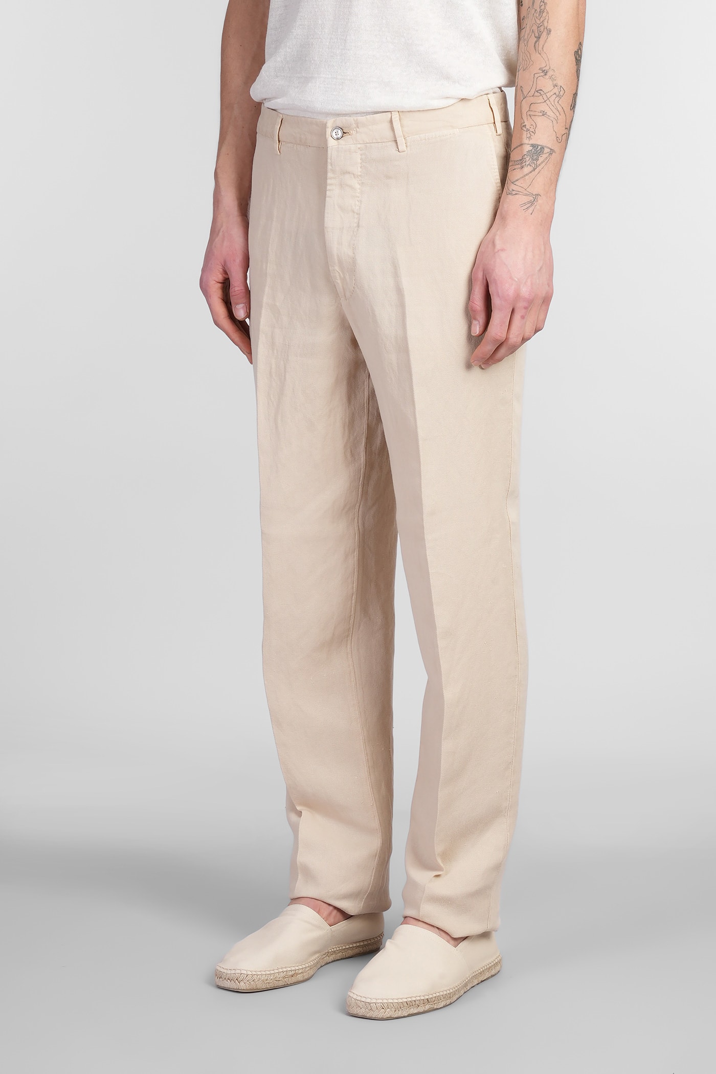 Santaniello Flip Ffevo Pants In Beige Cly In Beige