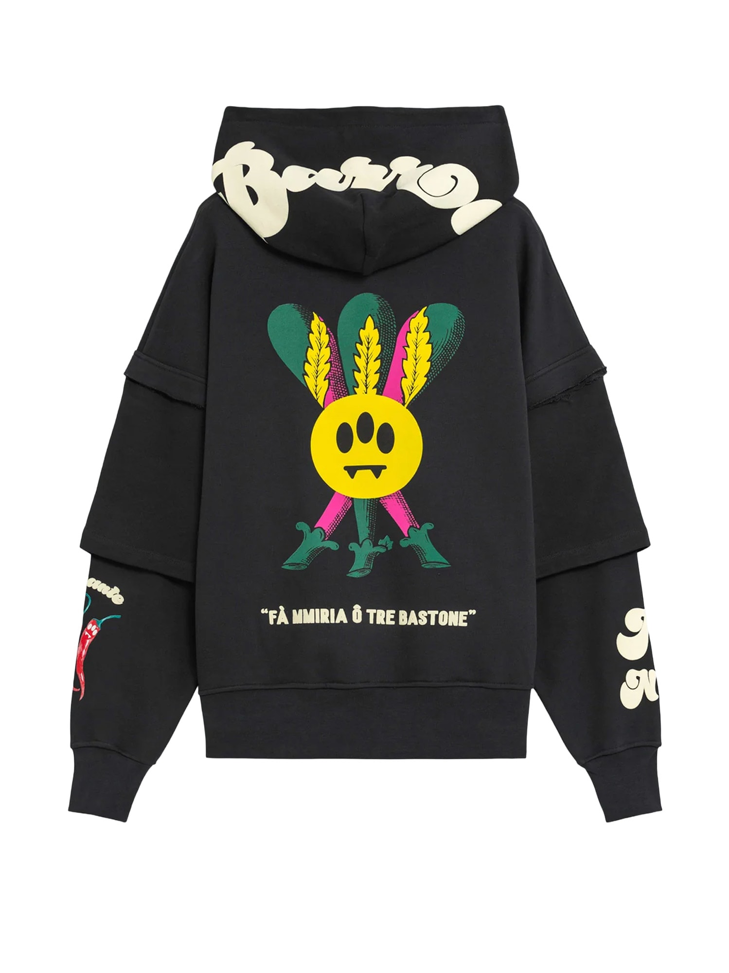Barrow Unisex Graphic Print Hooded Sweatshirt In Black
