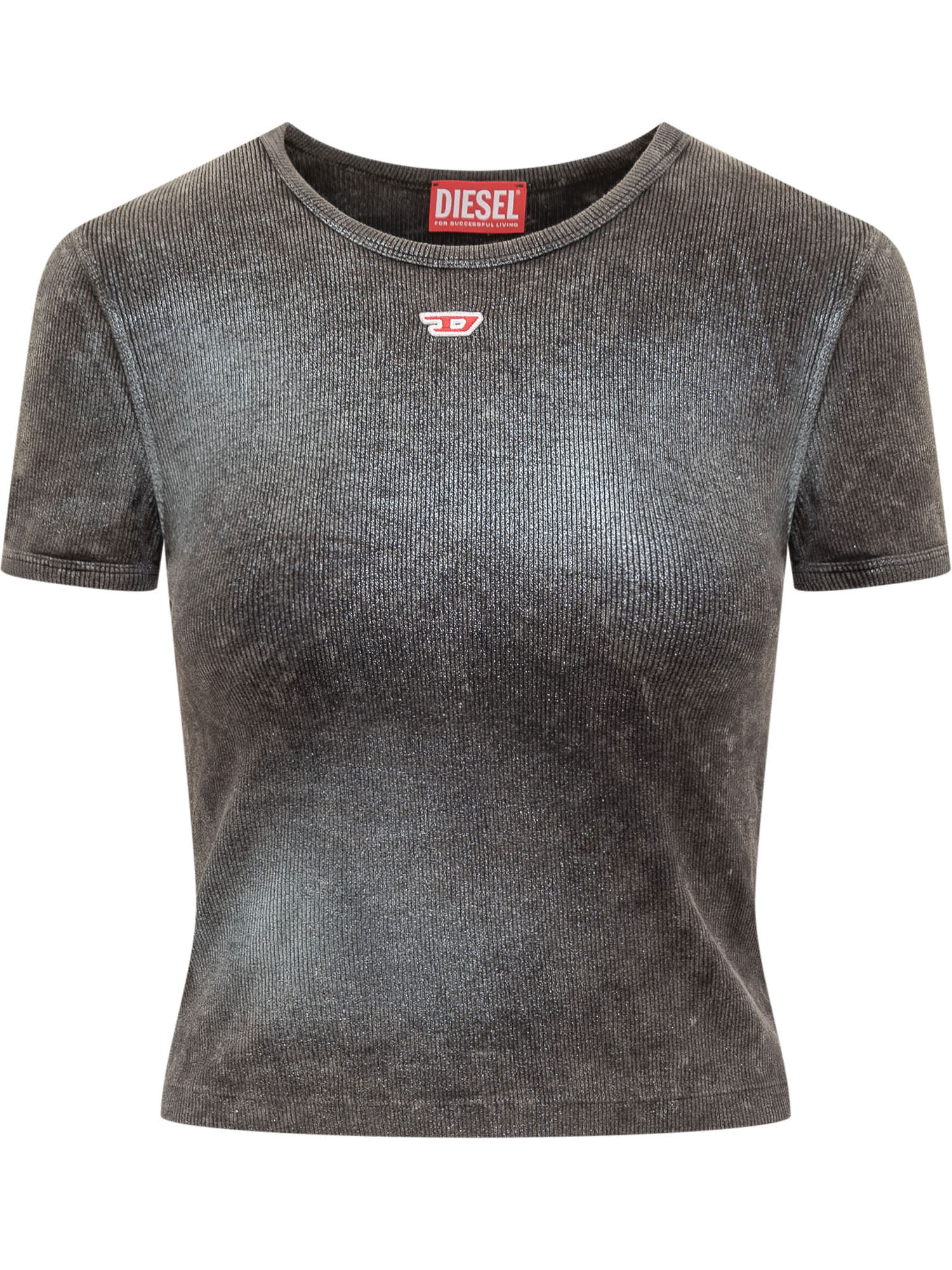 Shop Diesel T-elen1 T-shirt In Grey